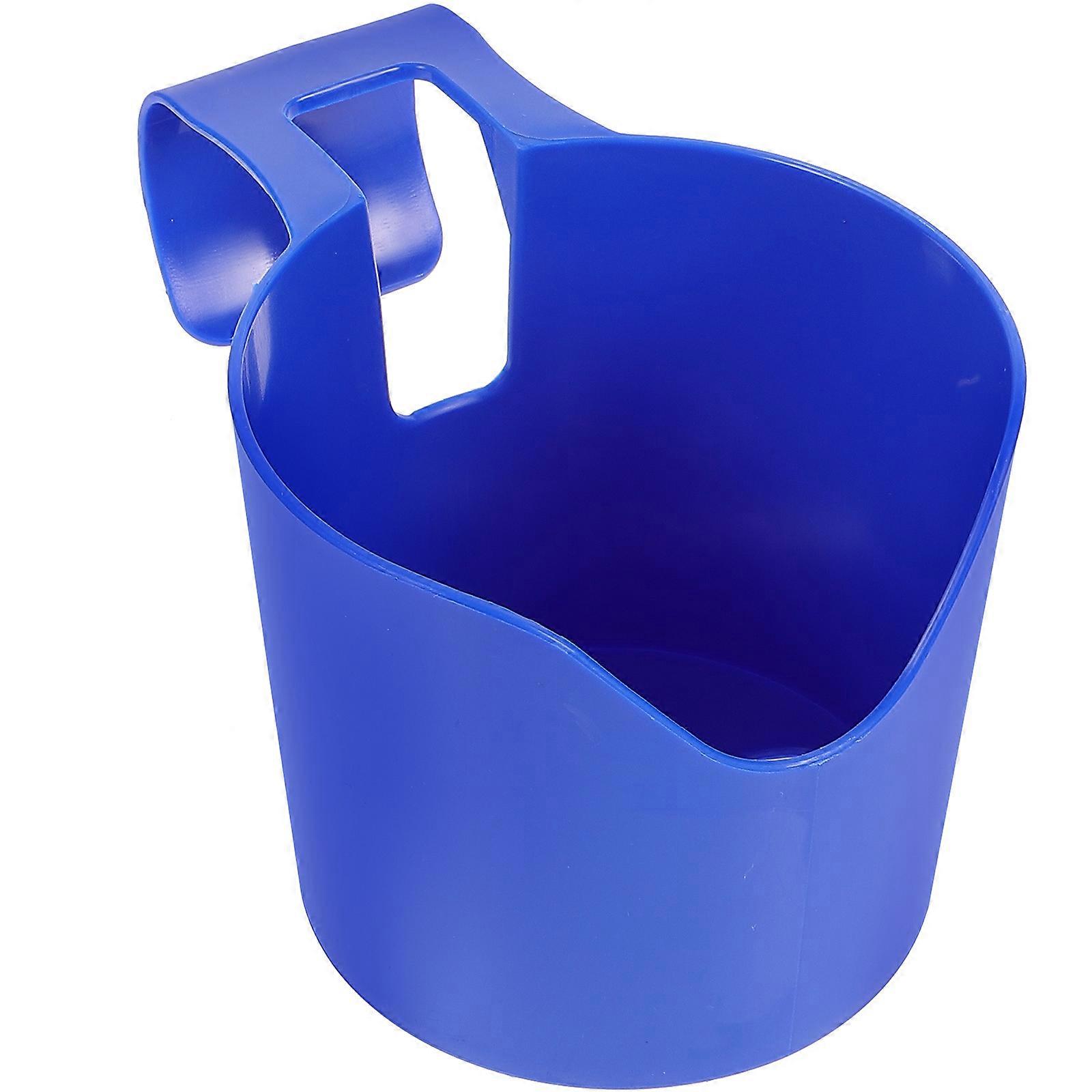 Blue Plastic Poolside Cup Holder for Bathroom Use Keeps Drinks Within 6.5 Inches