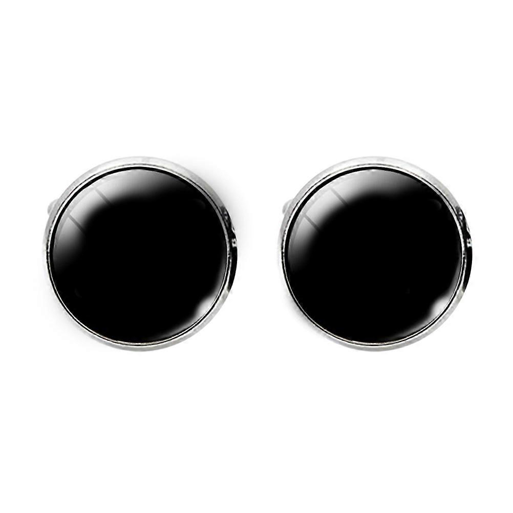 Cuffs For Suit Cuff Links For Men Copper Glass Material Easy To Clean Round Shape Simple Design 1 Pair