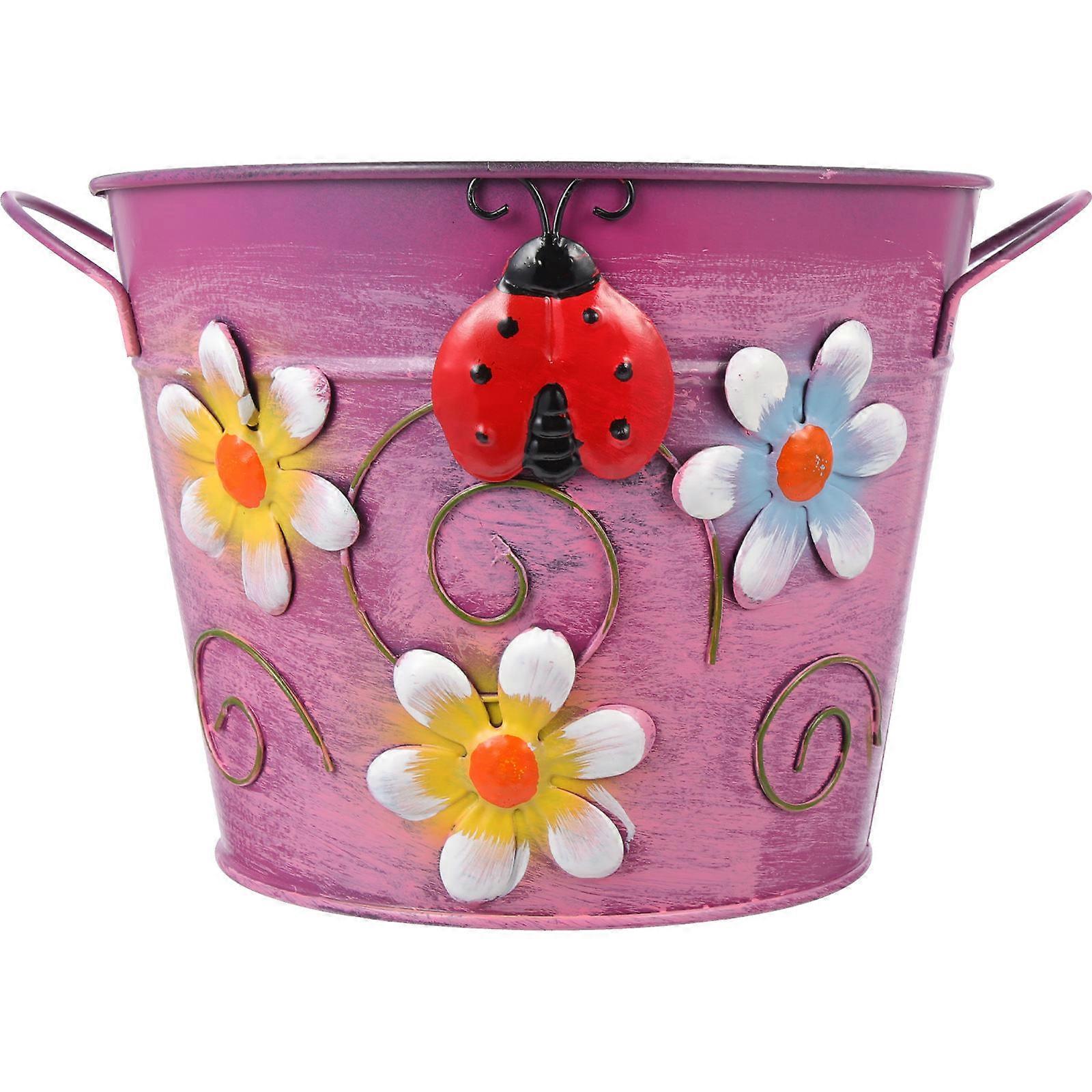 Compact Iron Flower Vase Succulent Holder Simple and Modern Style Indoor Flower Pot Office Use 21x21x16 Cm 1Pack