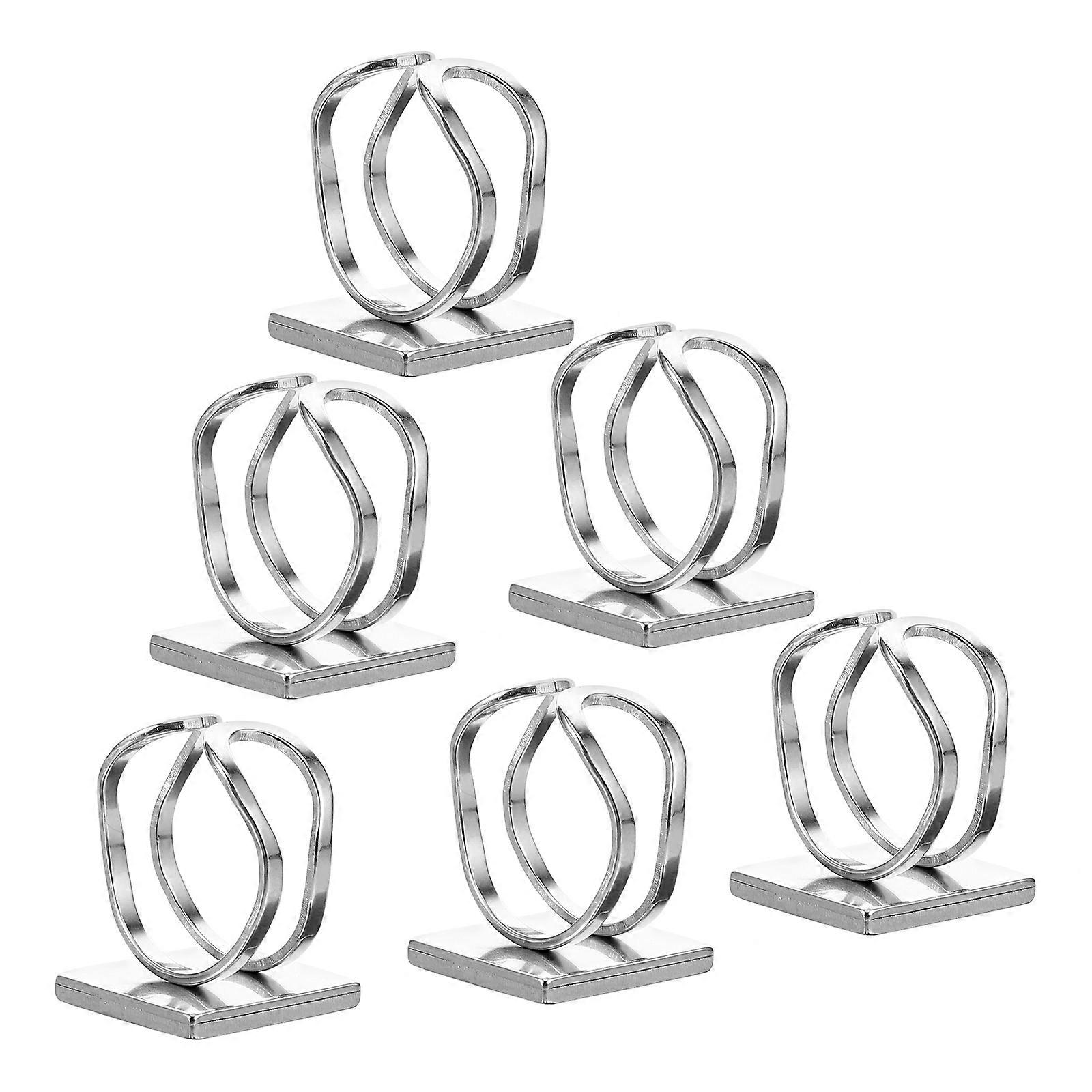 6pcs Adjustable DIY Ring Blanks with Flat Base for Custom Rings Stainless Steel Silver Storage Box
