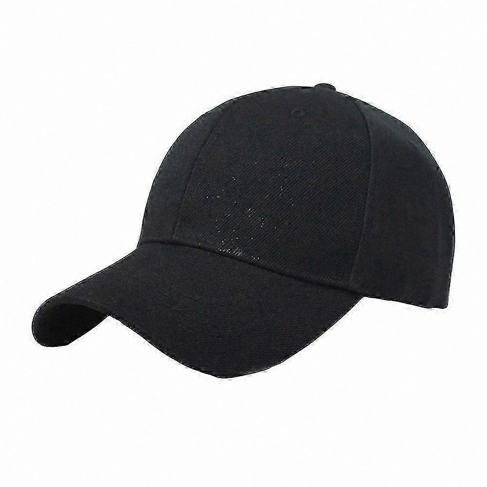 Unisex Solid Color Baseball Cap with Hook Loop for Outdoor Sun Protection