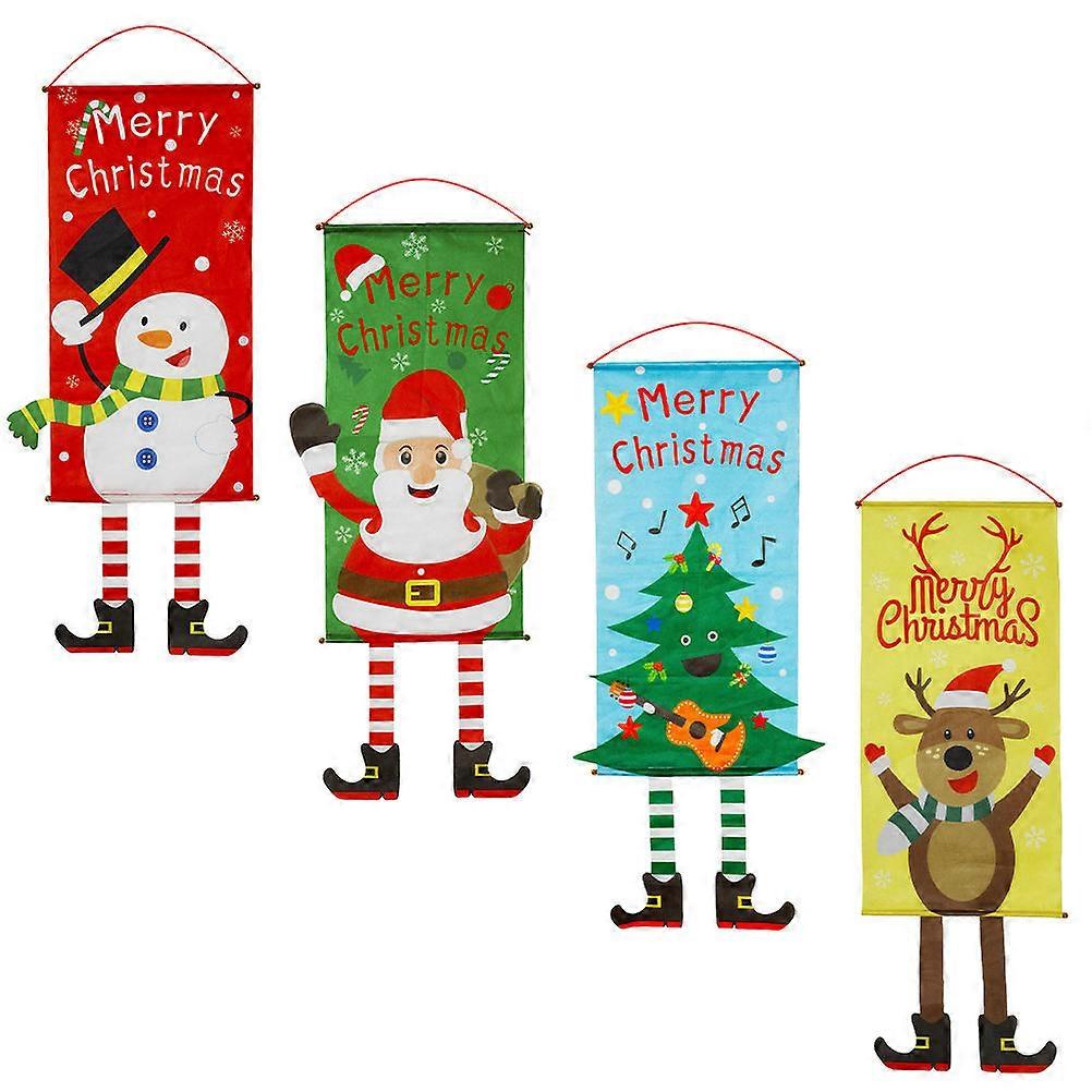 semester dörr banners kreativ design polyester rektangulär xmas hängande dekoration 4st