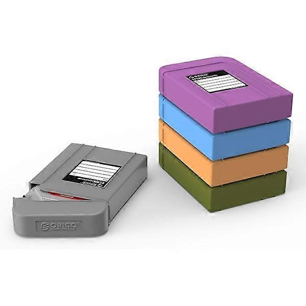 5 pack 3.5 inch hard drive case protective storage box storage box organization shell for shockproof screen safe and dustproof for gray-PHI-5S