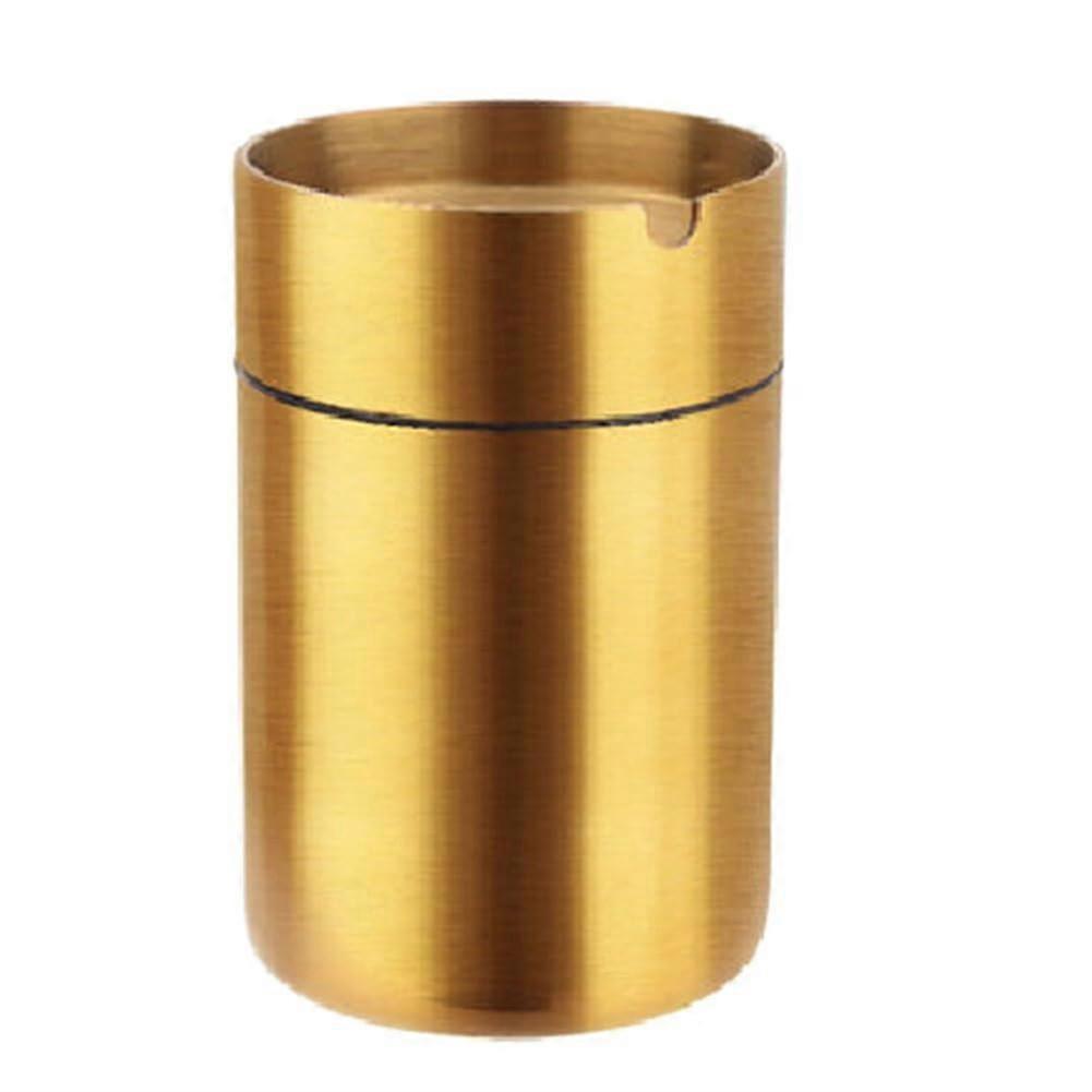 Windproof Car Ashtray Holder - Reusable Gold Ashtray for Vehicle, 11.8 x 7cm, Easy to Use, Durable Design