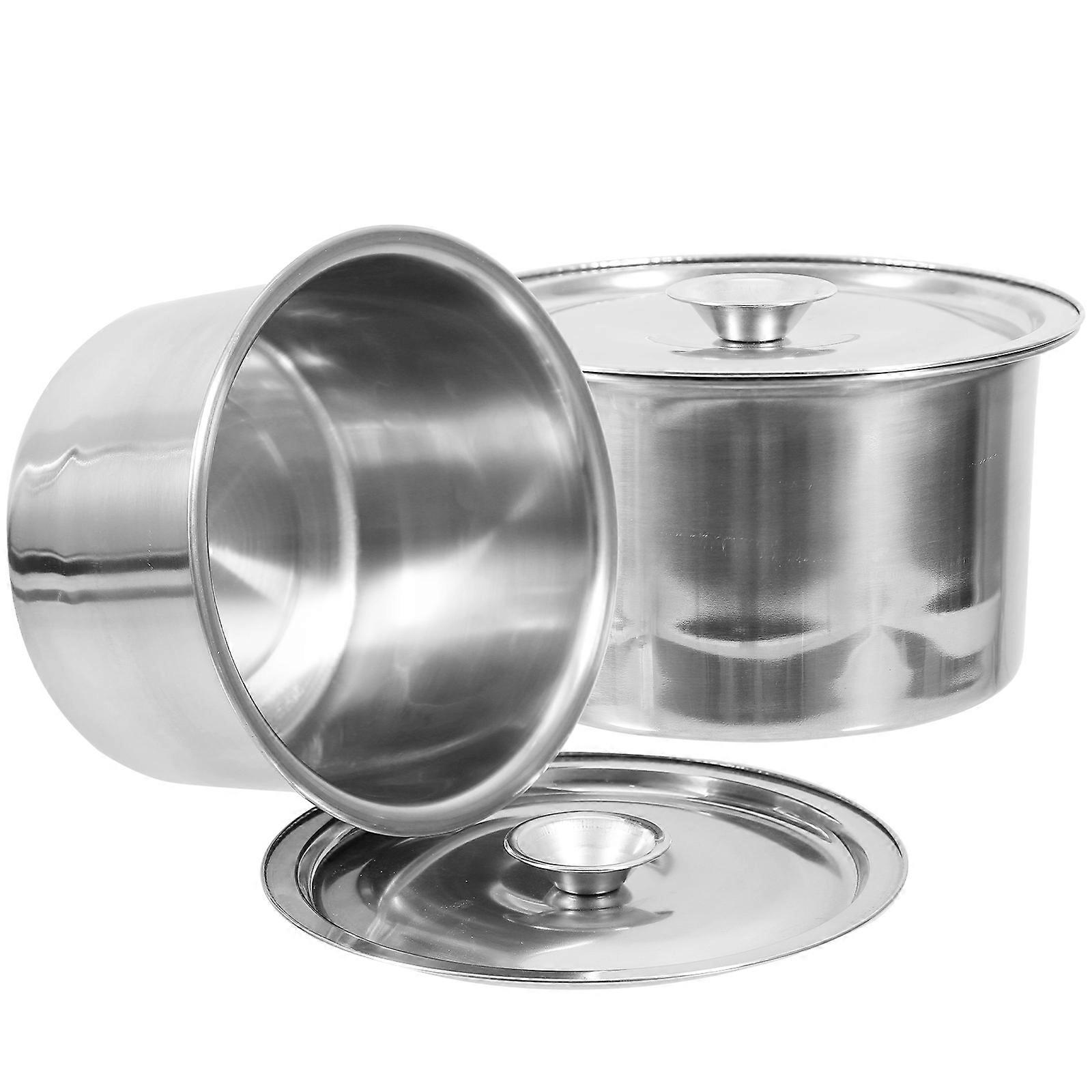 Pantry Storage Containers Food Storage Container Family Use Silver Round Simple Design 2Set