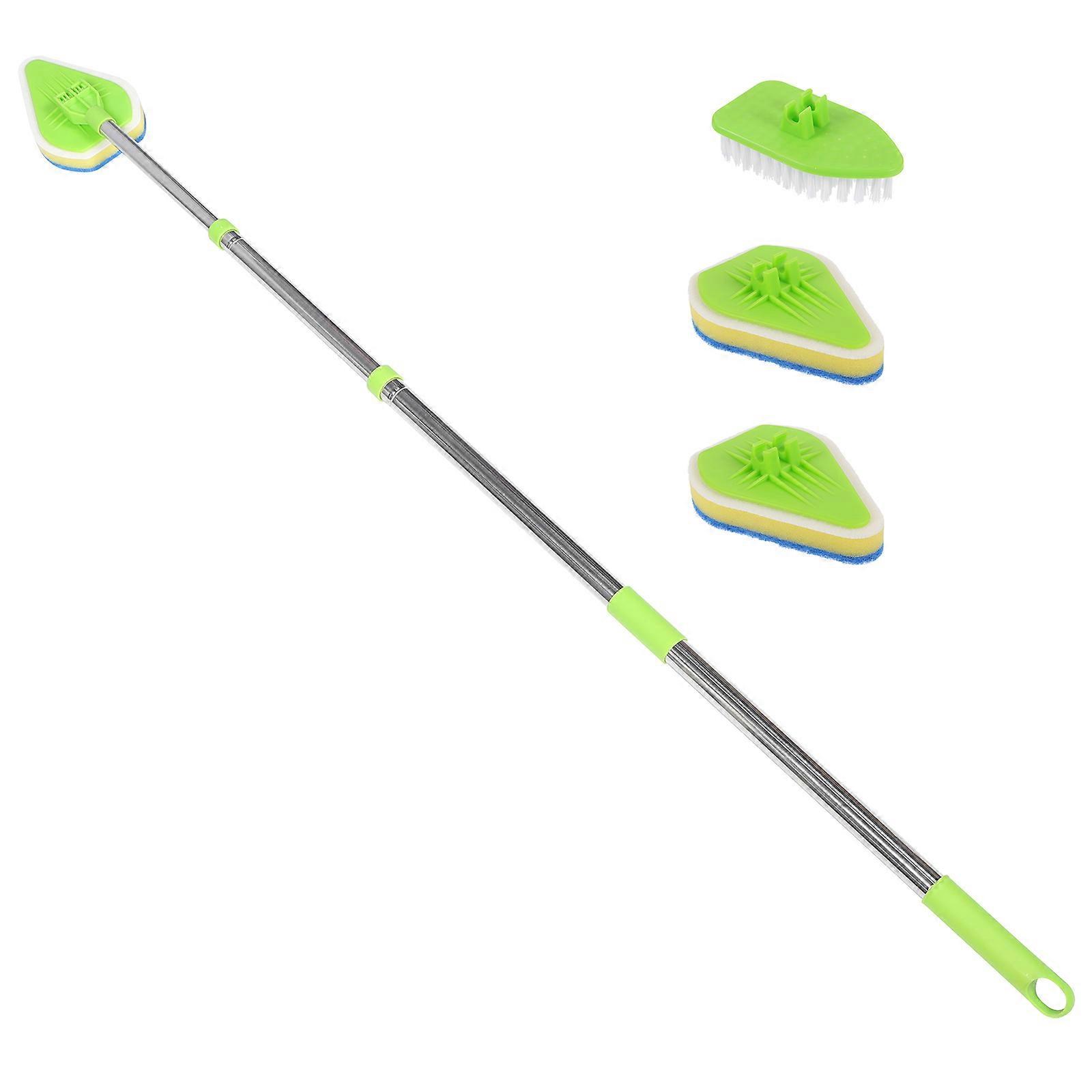Floor Scrub Brush with Extendable Handle for Home Use Stainless Steel and PP Set