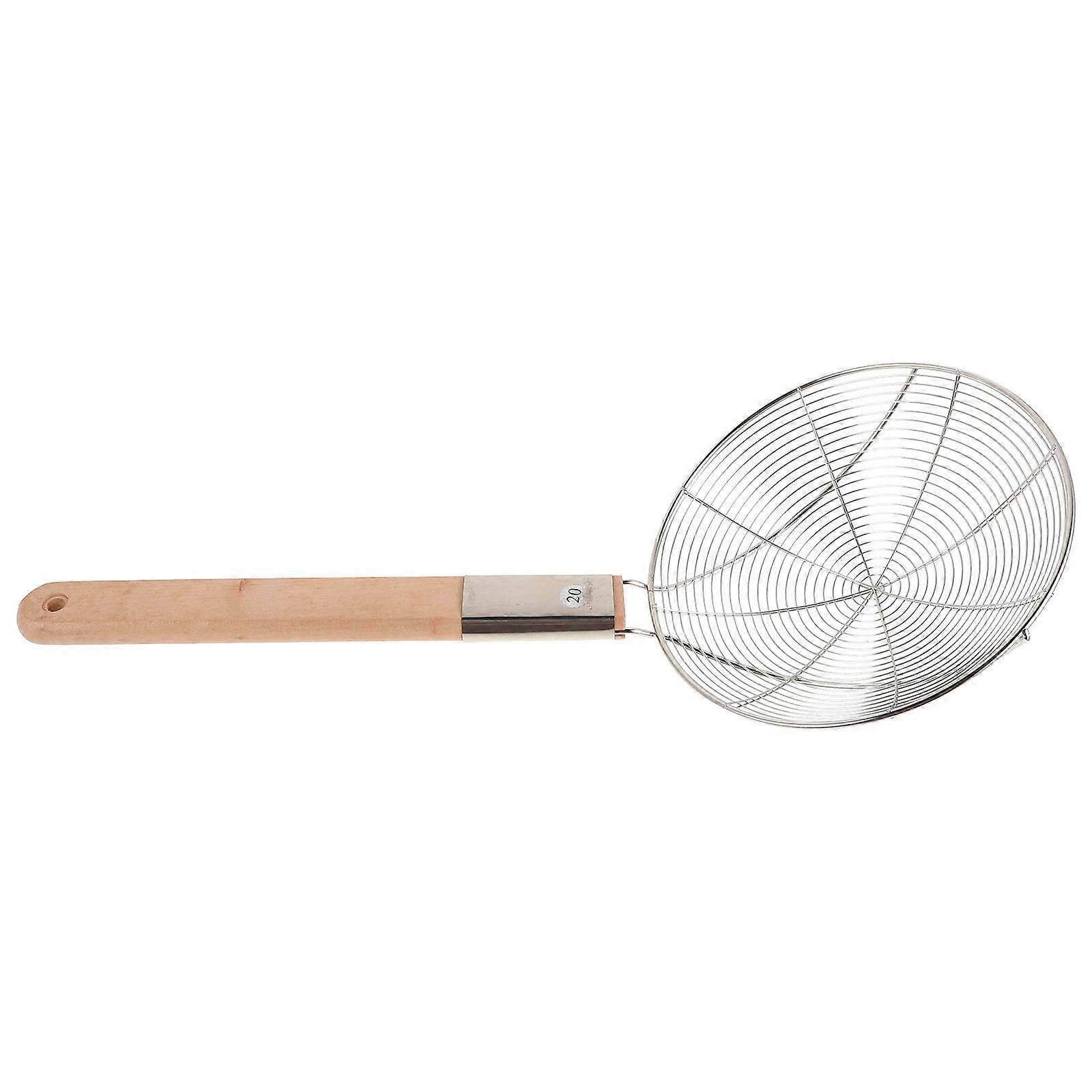 Stainless Steel Spider Strainer Ladle with Wood Handle for Kitchen Use Multi 1 Piece
