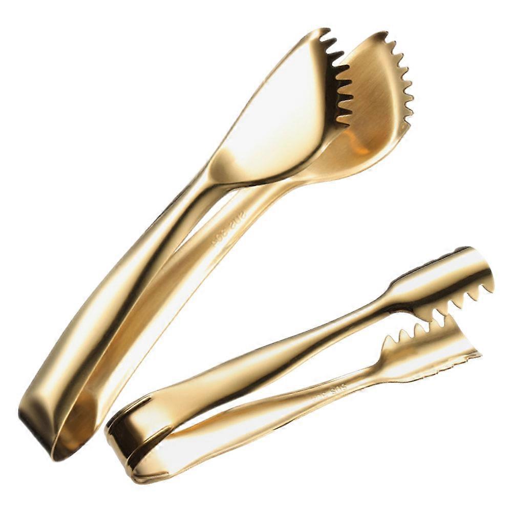 Stainless Steel Ice Tongs with Ergonomic Design for Easy Grip and Daily Use Golden Color