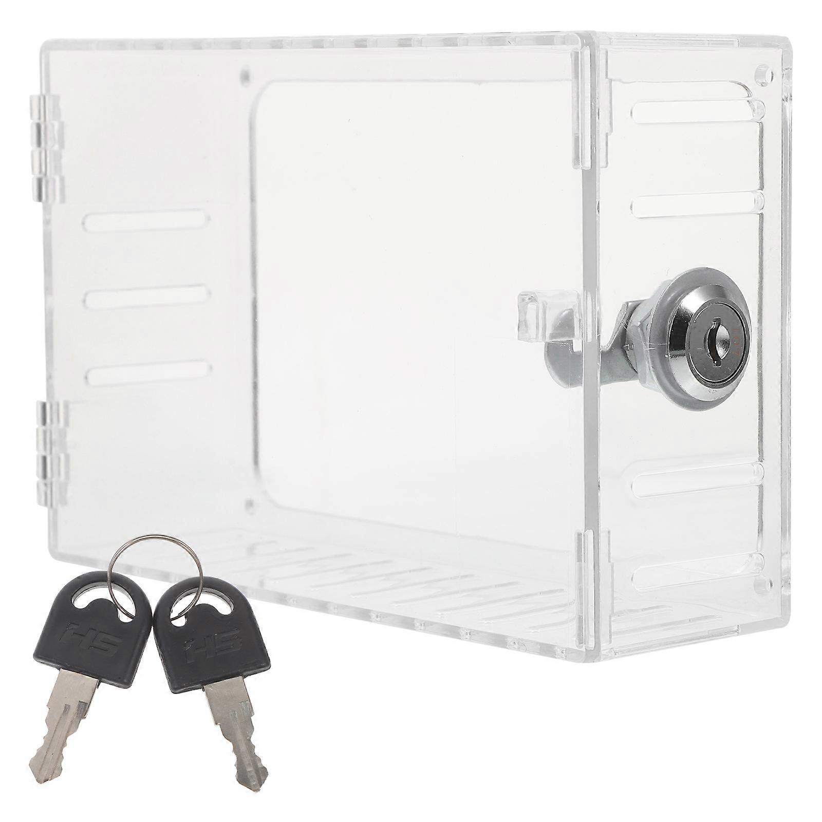 Thermostat Lock Box Universal Design Thermostat Protector Home Use Transparent Acrylic Iron Temperature Control 1 Set