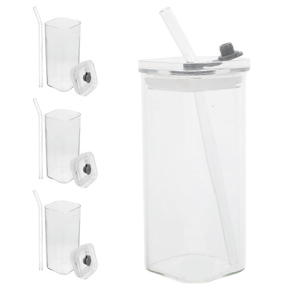 Clear Reusable Cups With Lids Microwave Heating For Outdoor Beverage 4Pcs