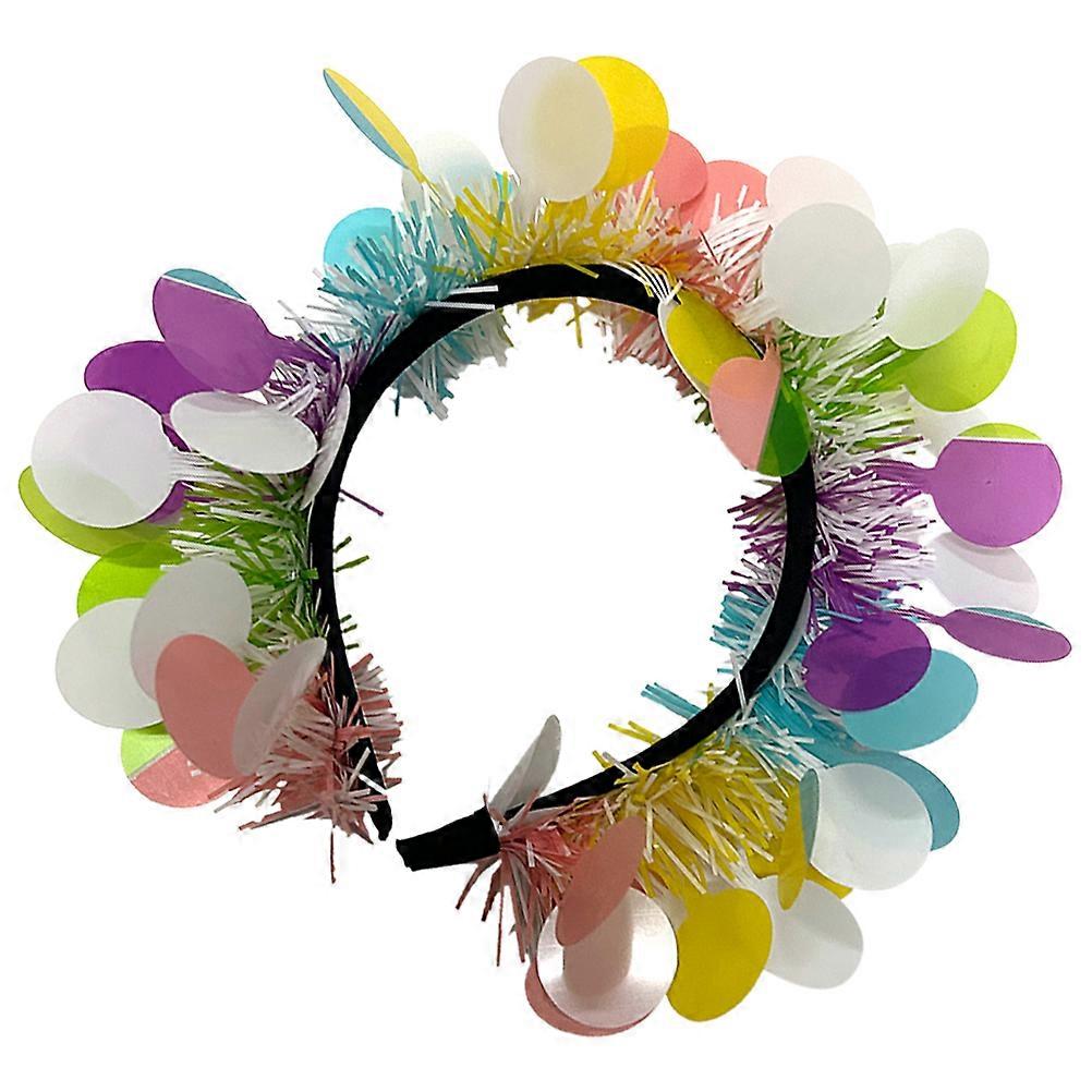 Festive Tinsel Headbands for Women Perfect for Parties and Holidays Multi Color Plastic Cloth Size Flexible Comfortable