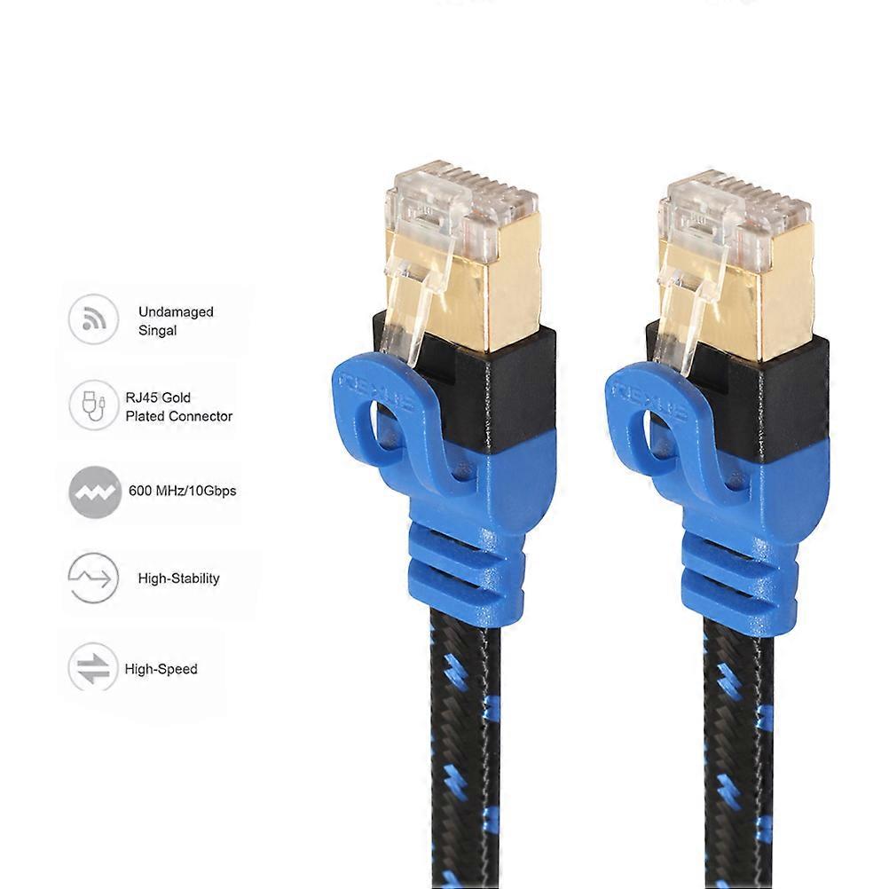 Cable Connectors Cat7 Data Transfer High-speed Connection Gigabit Cable For Computers Routers Nas 0.5m Black 1Pack