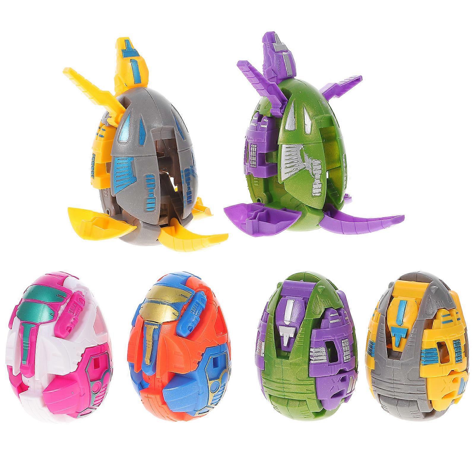 6pcs Transforming Dinosaur Egg Educational Animal Models with for Indoor Play and Assorted Styles