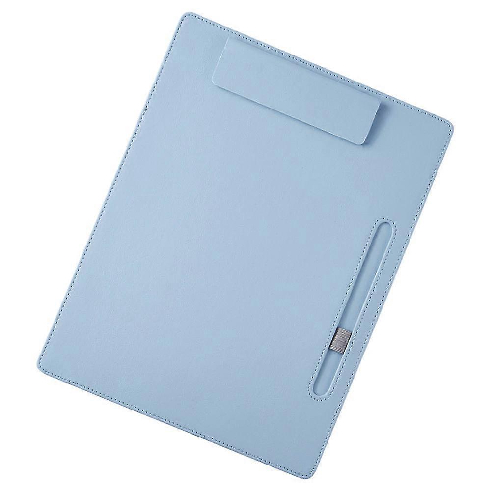 Sky Blue Multipurpose Document Folder with Sturdy Clip, Smooth Edges, Portable Writing Clipboard for Office Use