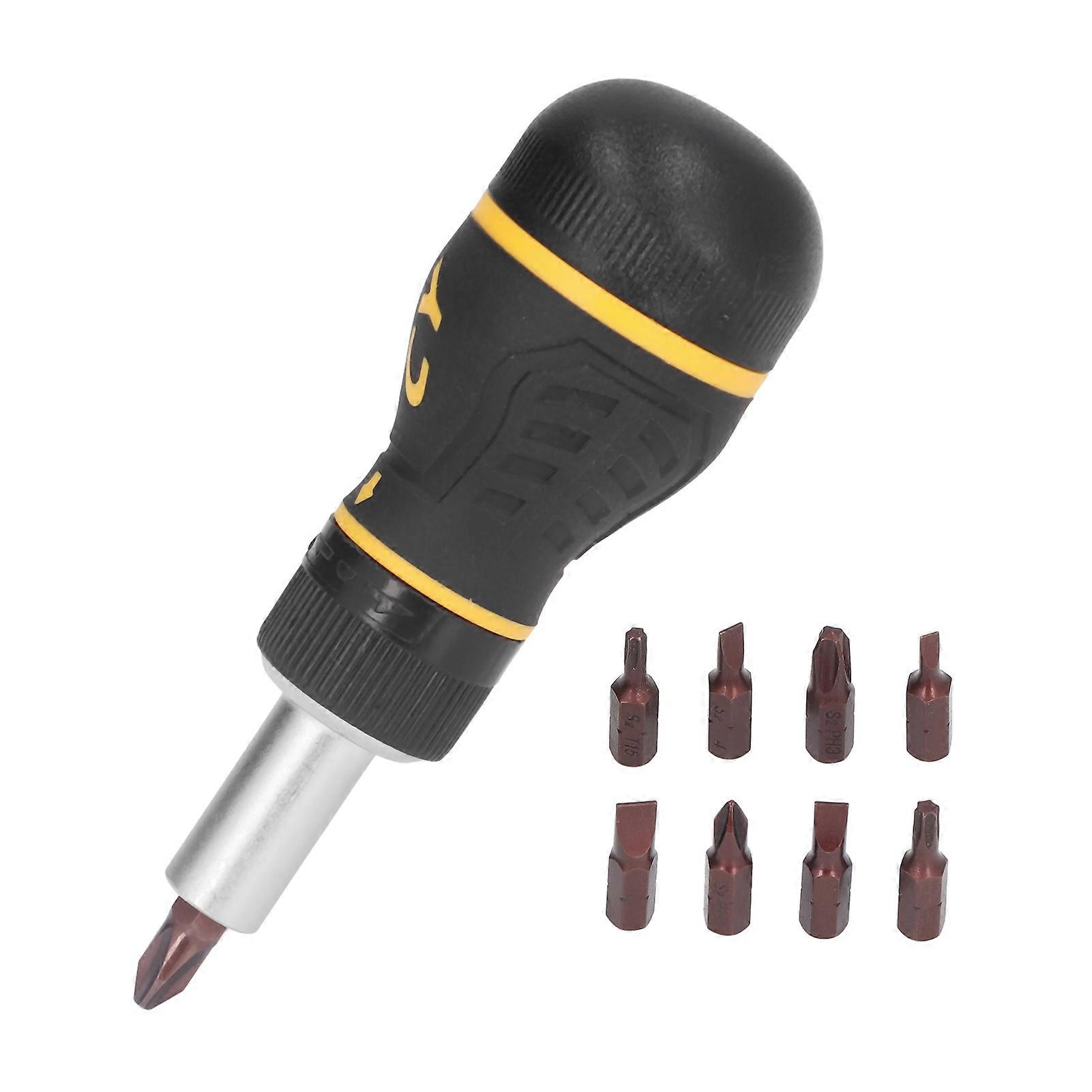 9Pcs Ratcheting Screwdriver Magnetic Head 3 Ratchet Setting with Bits Tool Set Kit 