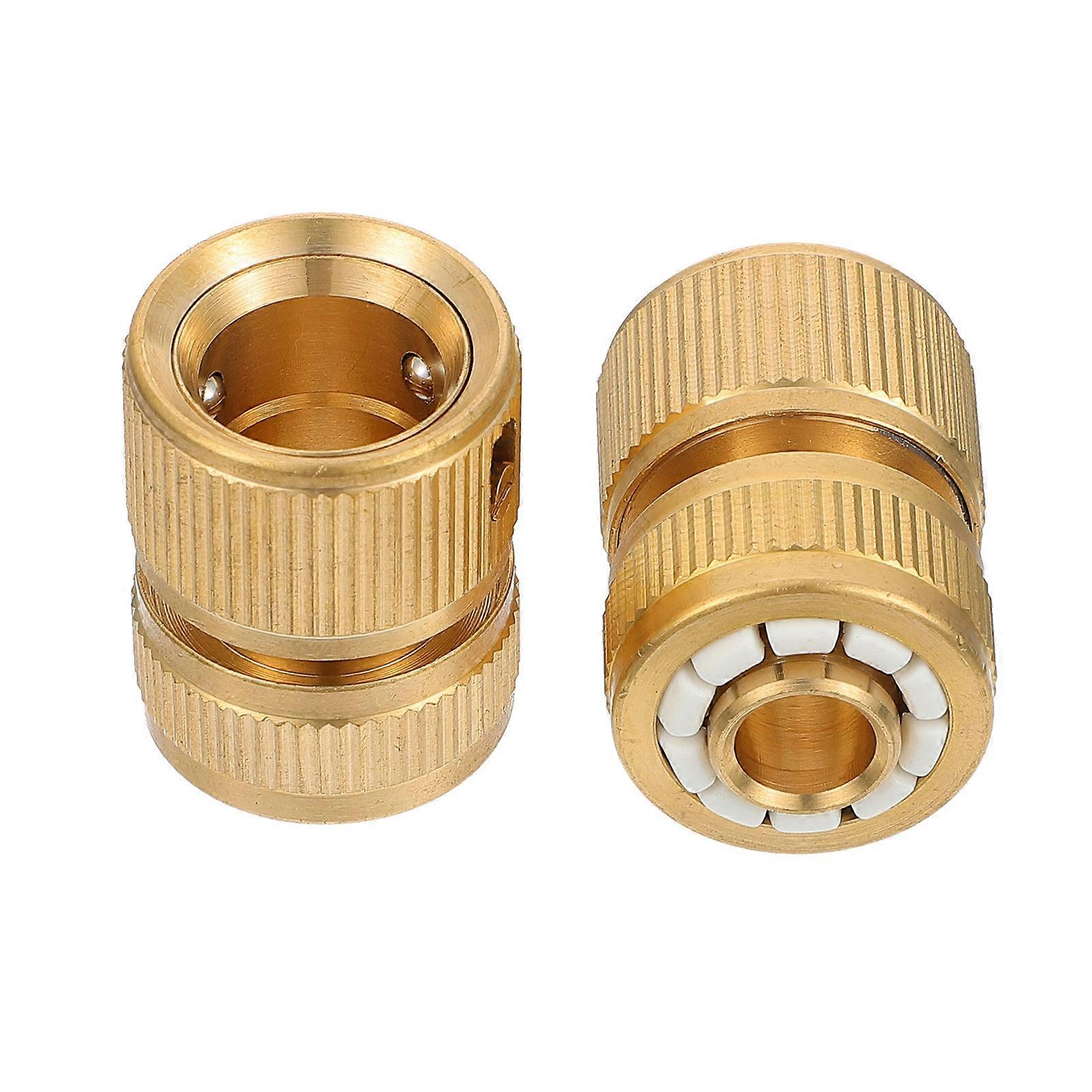 2Pcs High-pressure Water Connector Copper Connector For Garden Irrigation System Golden Quick Connect Tool