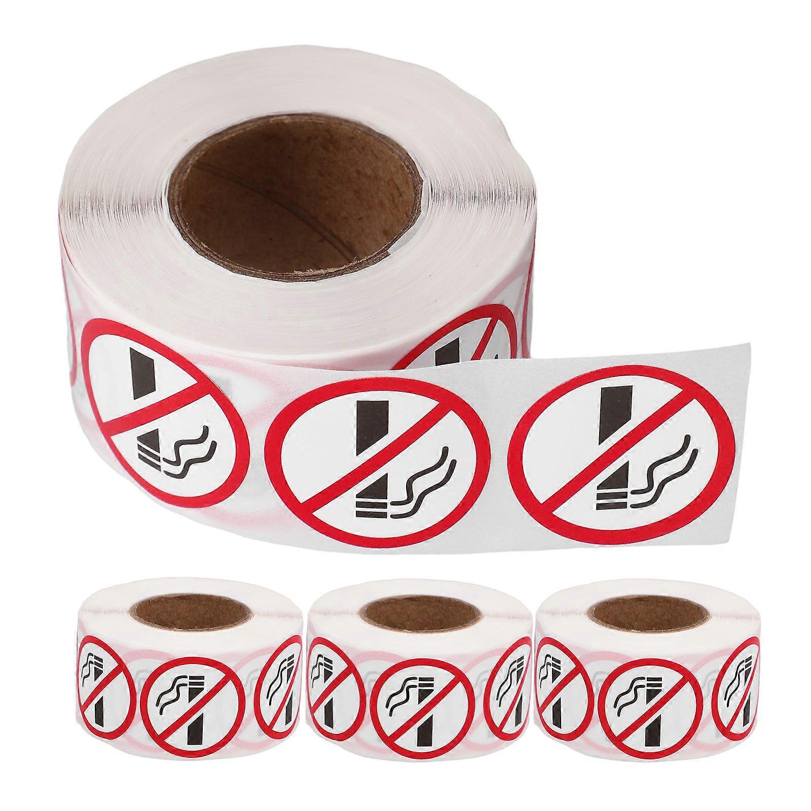 No Smoking Sign Stickers for Decor with 4 Rolls Self-Adhesive Smoking Notice