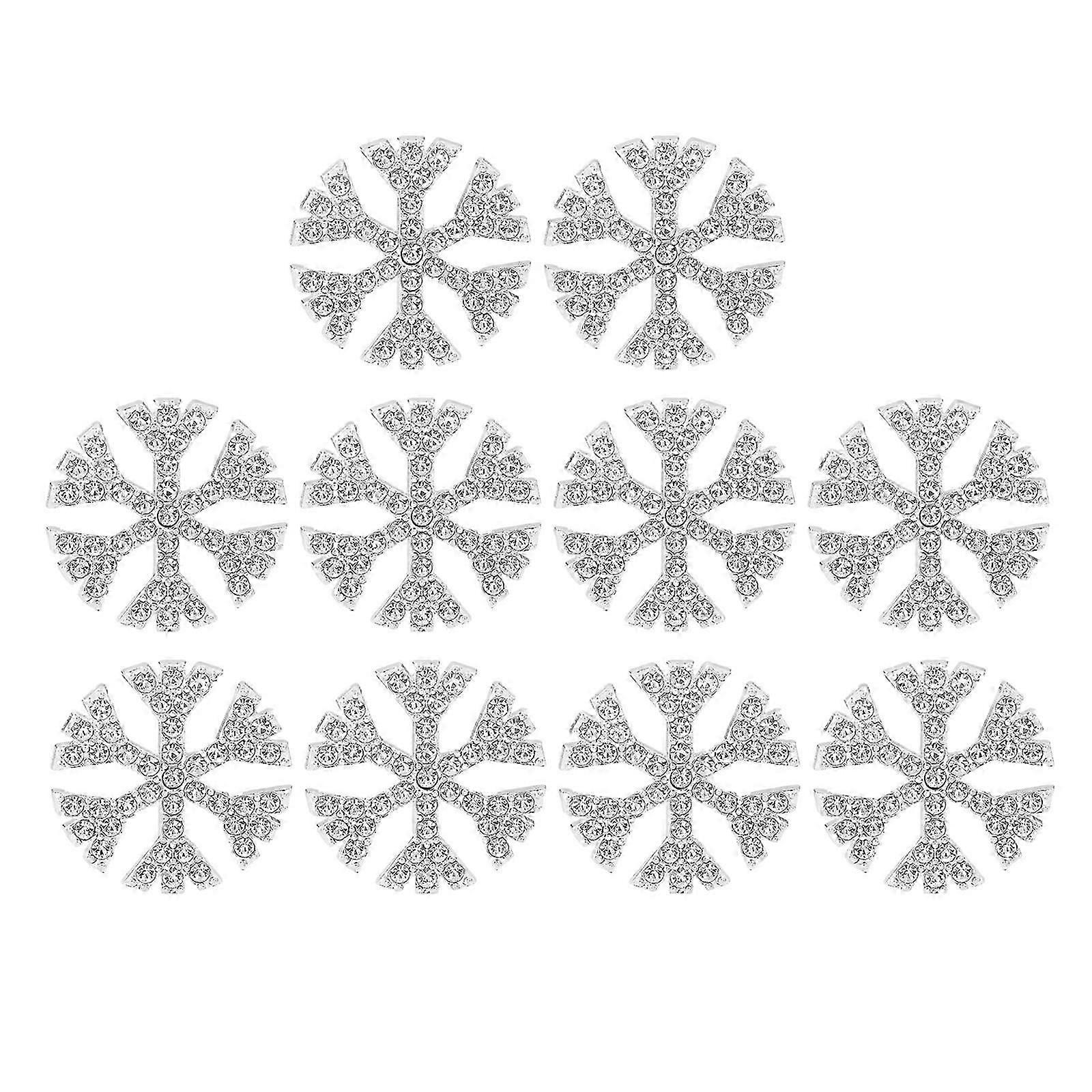 10Pcs Cute Snowflakes Flat Back Cabochons Accessories Decoration Crafting