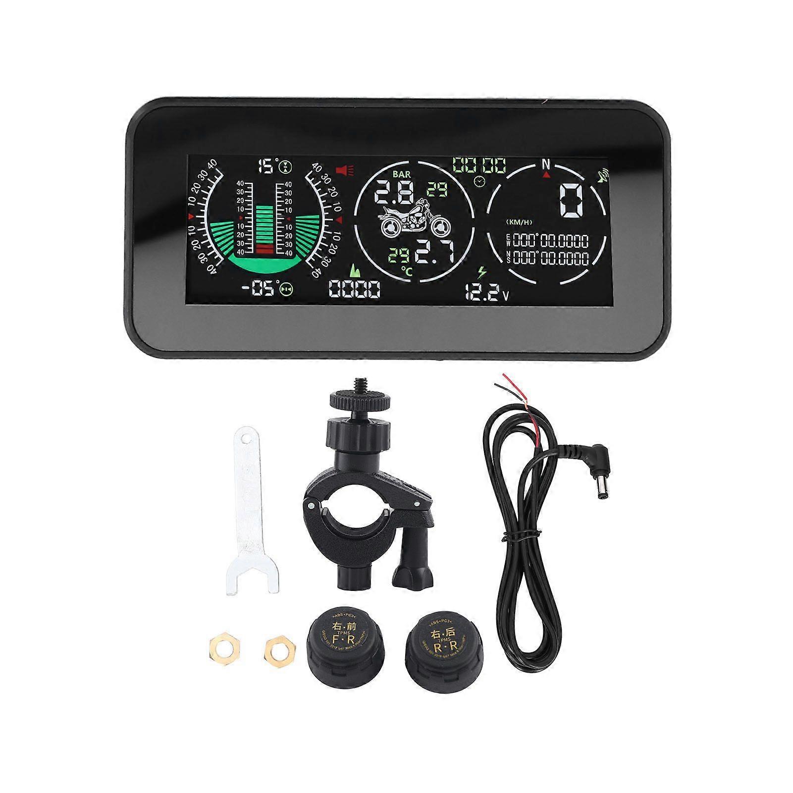 motorcycle GPS display with overspeed alarm and tire pressure