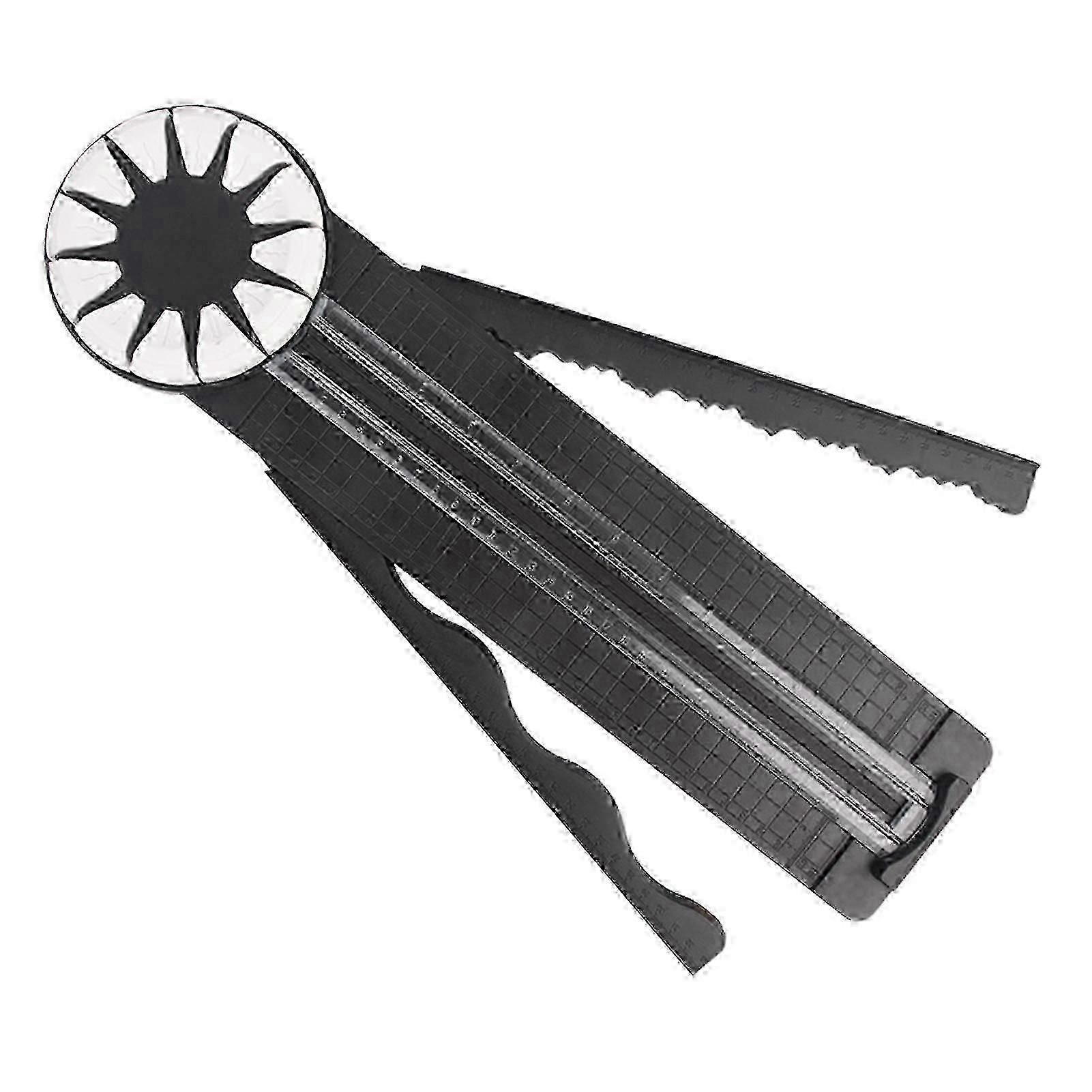 12-in-1 Multi-Purpose Paper Cutter Rotary Trimmer for DIY Scrapbooking - Black