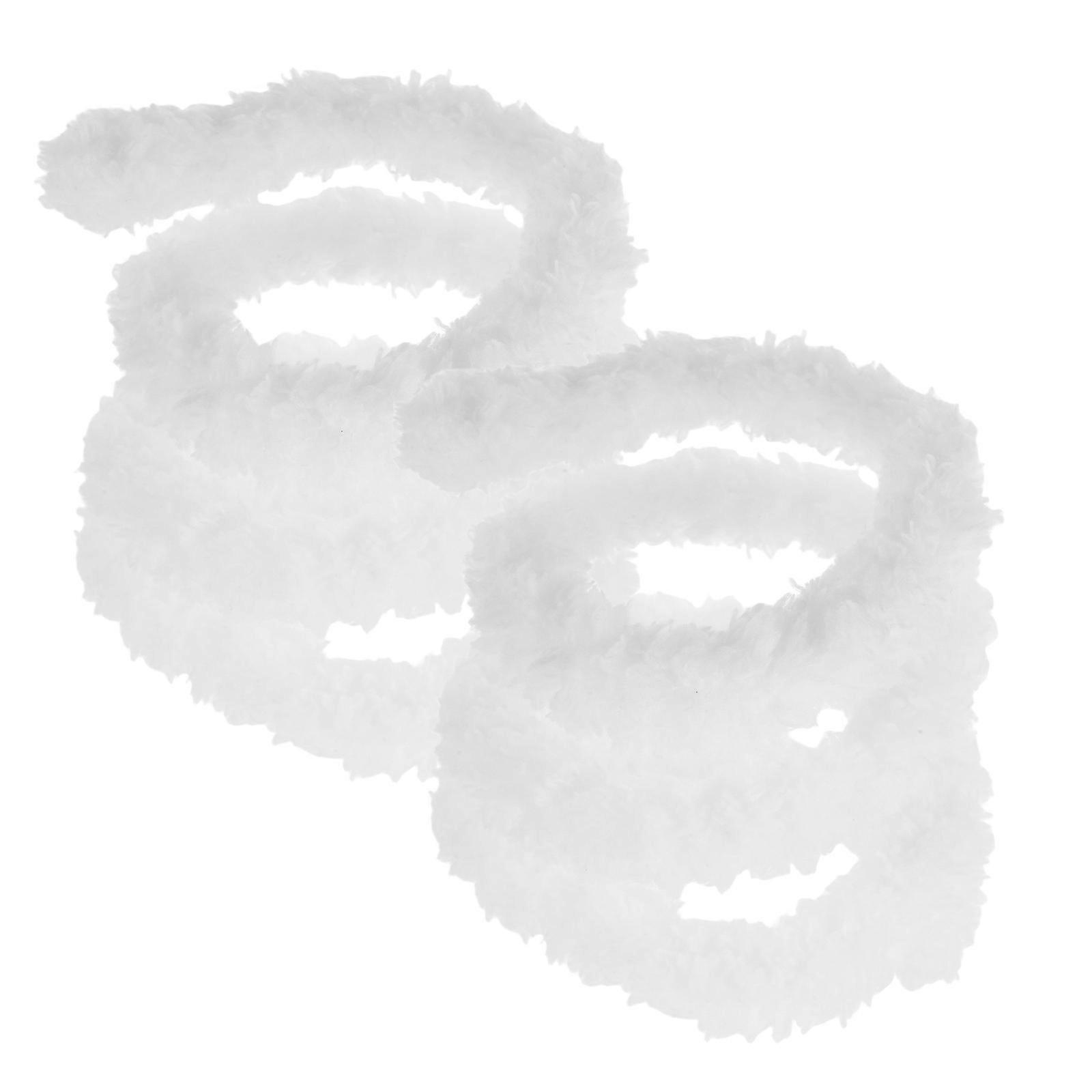 White Plush Pipe Cleaners for Crafting Decorations 2pcs Flexible DIY Accessories Fuzzy Stems
