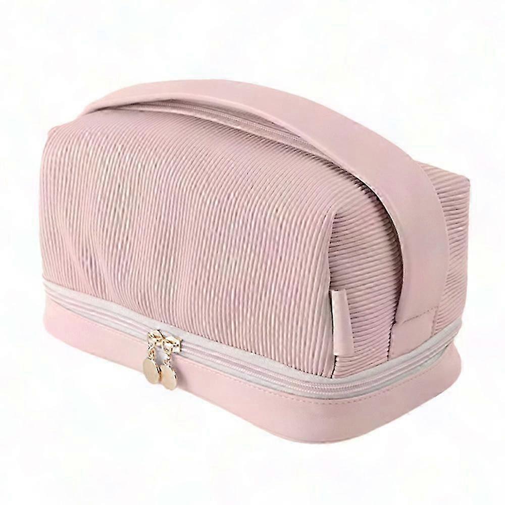 スタイリッシュな大容量化粧品バッグポータブルトラベルメイクアップオーガナイザー洗える収納ポーチ