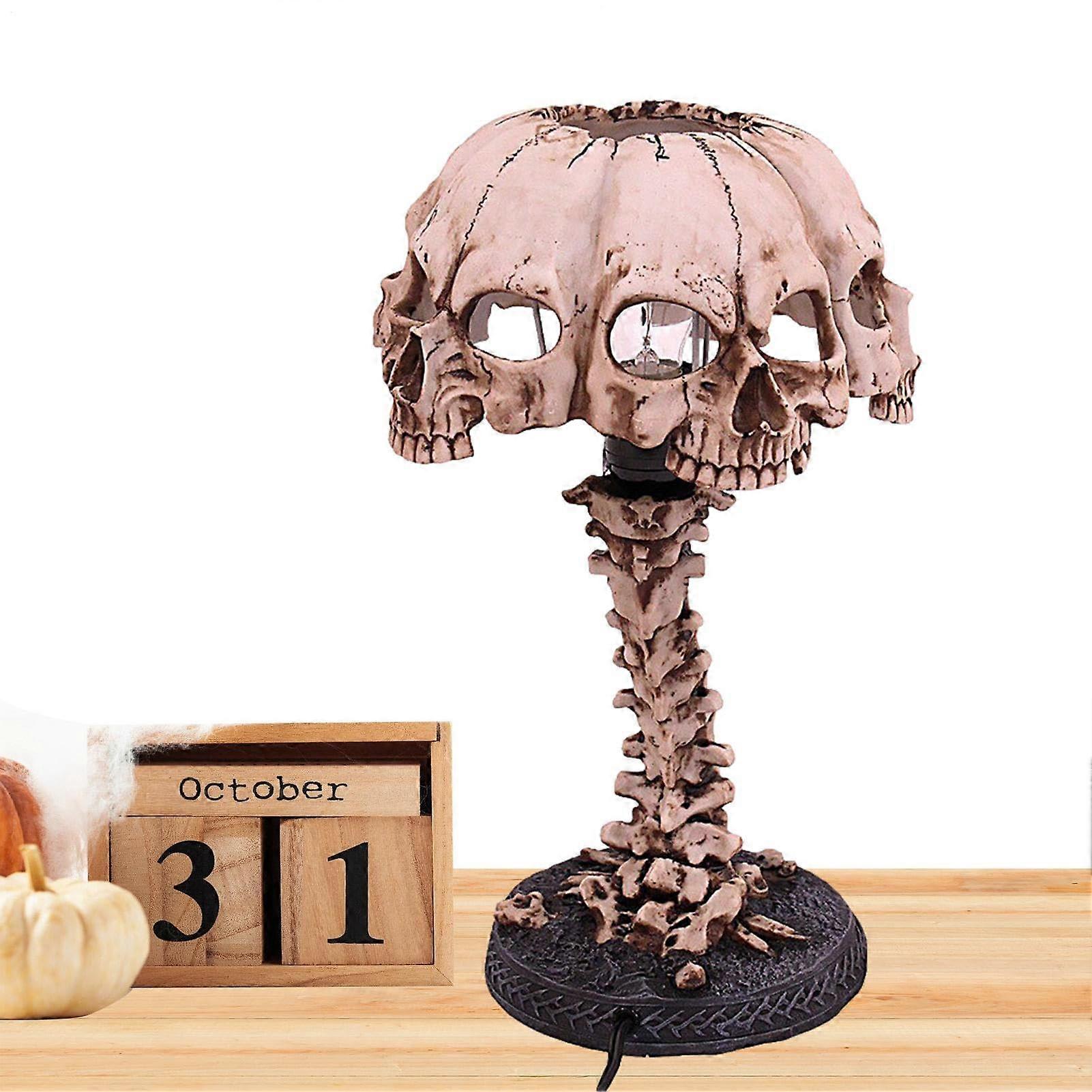 Skelettschädel Licht - Gothic Skull Lamp, 3D Resin Night Light, 4 Skull Heads, Table Lamp For Living Room