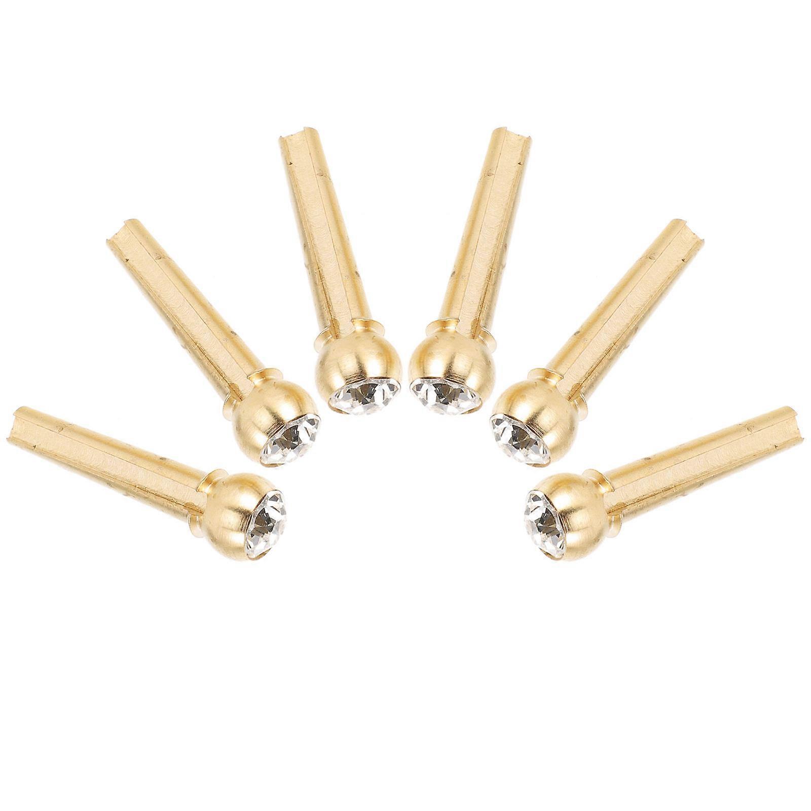 Copper Guitar String Pins for Acoustic Guitar Use White Color Durable and Practical 6 Pieces