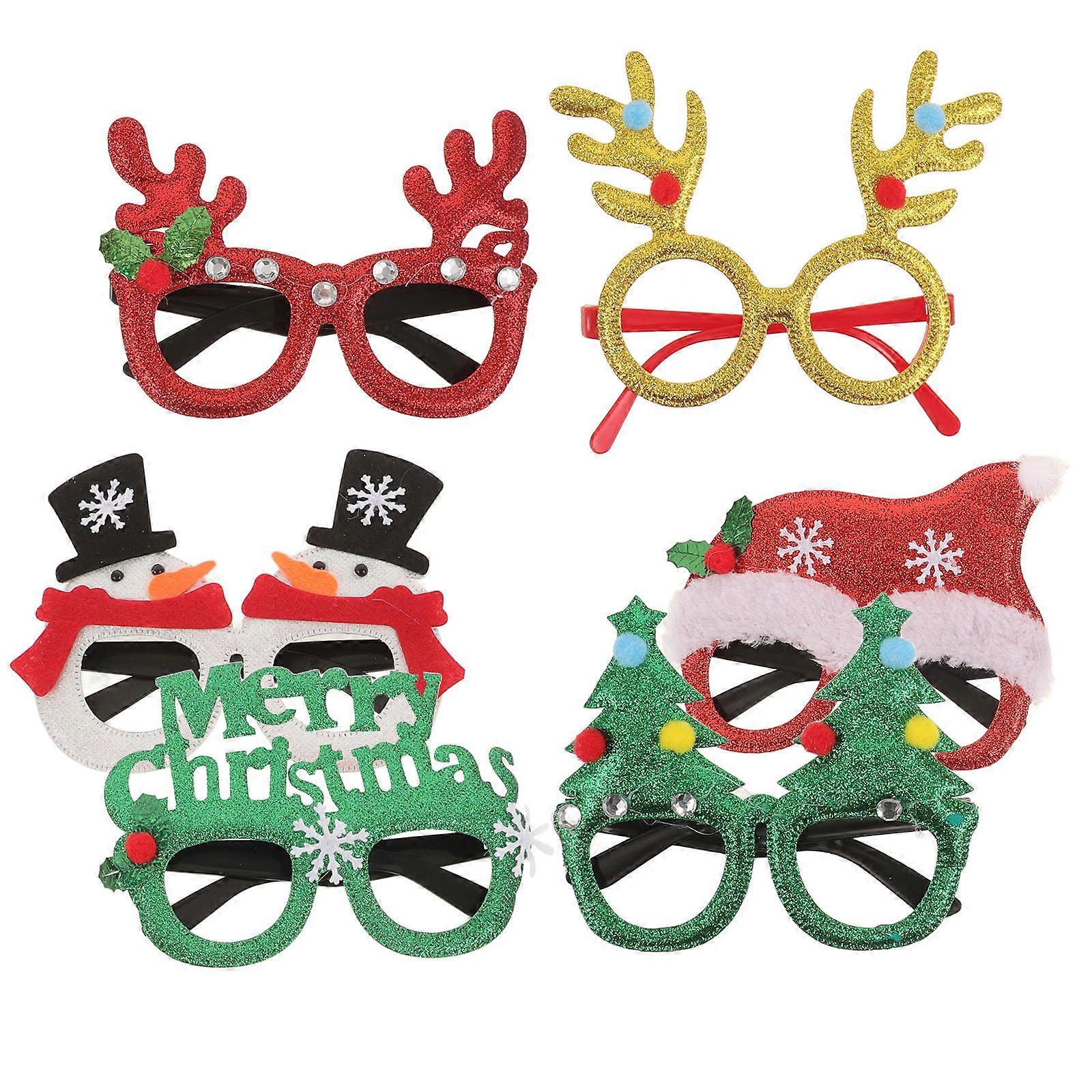 Christmas Glasses Frames Party Decorative Eyeglasses for Decor 6Pcs
