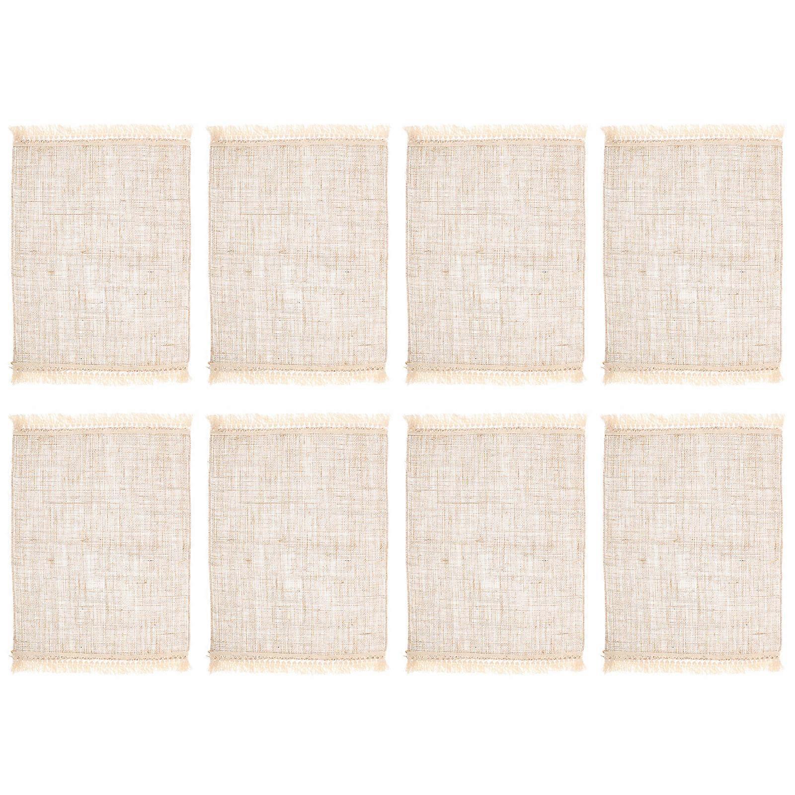 Decorative Table Mat Set Of 8 Pcs For Dining Use In Rustic Light Brown Ideal For Kitchen And Restaurant Settings