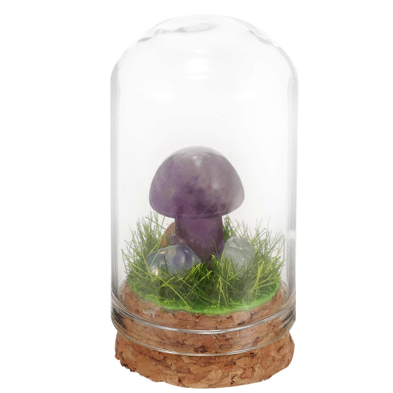 Sturdy Micro Landscape Crystal Mushroom Figurine Miniature Desktop Ornament for Home and Tabletop Decoration – Unique for Friends and Family