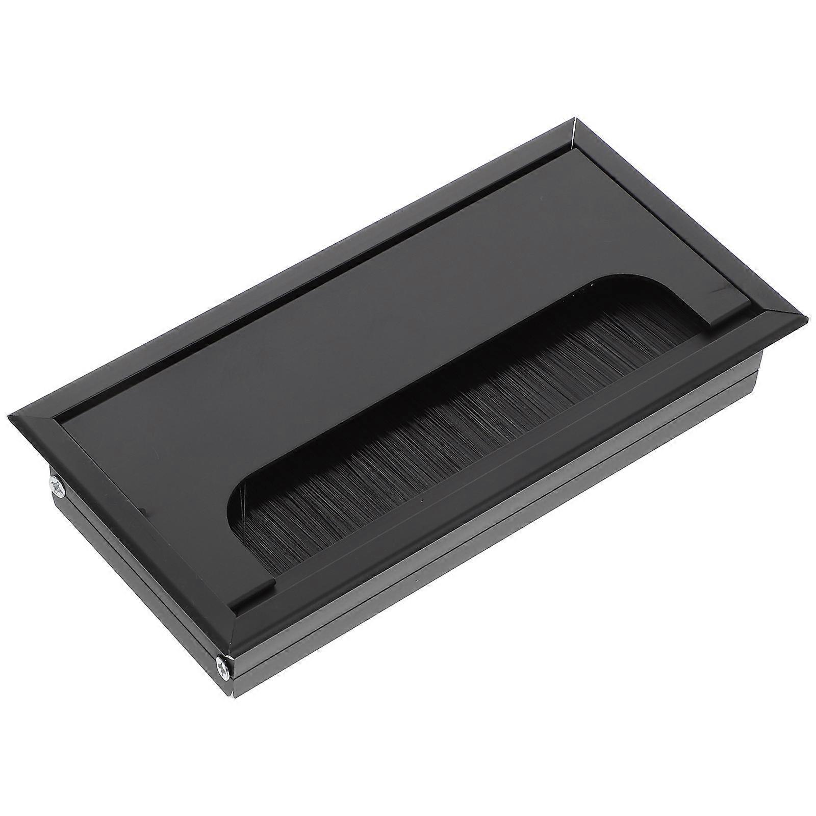 Black Square Shaped Desk Grommet For Organizing Wires At Work Surface 1Pcs Protector