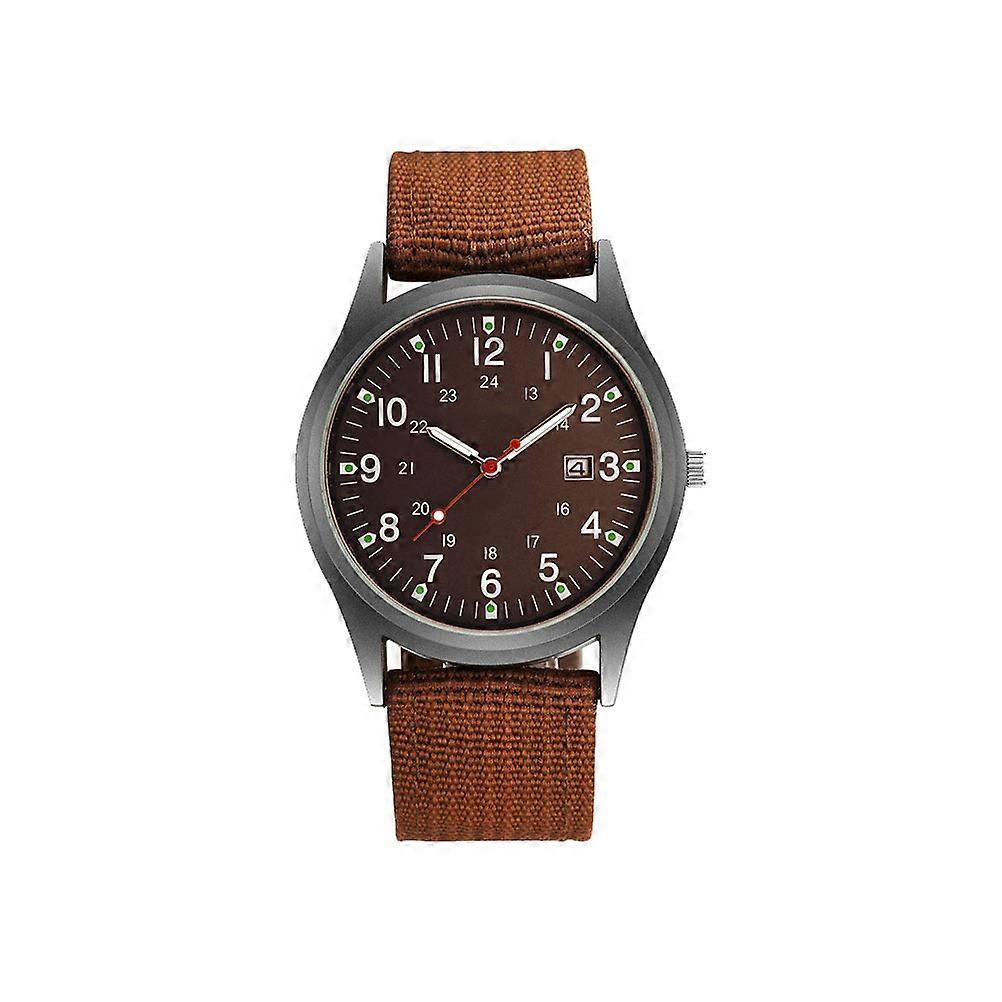 ساعة يد للرجال تقويم أنيق ساعة رياضية كاجوال بني 24X4X2 سم 1 قطعة