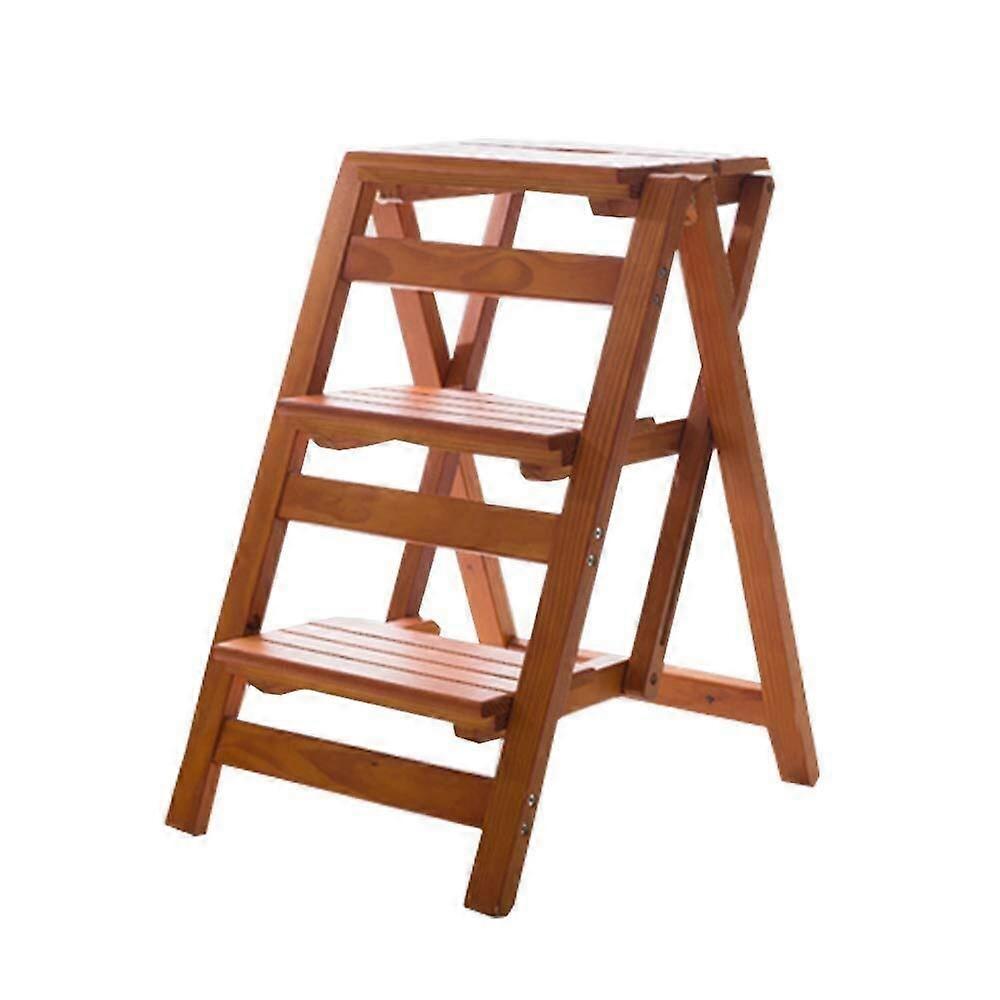 3-Step Folding Step Stool With Multifunctional Mobile Shelf, Ladder Frame, Portable And Compact