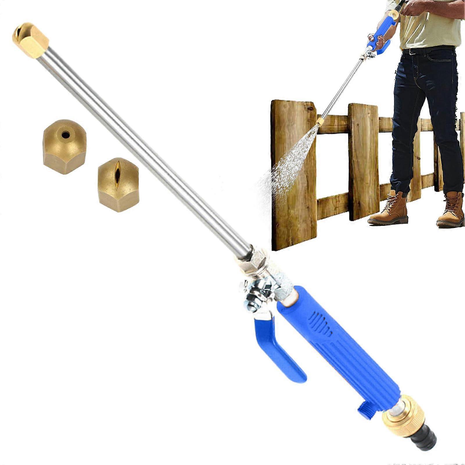 High-Pressure Hose Nozzle, Powerful Spray Head Attachment for Efficient Cleaning of Patios, Decks, and Fences - Blue