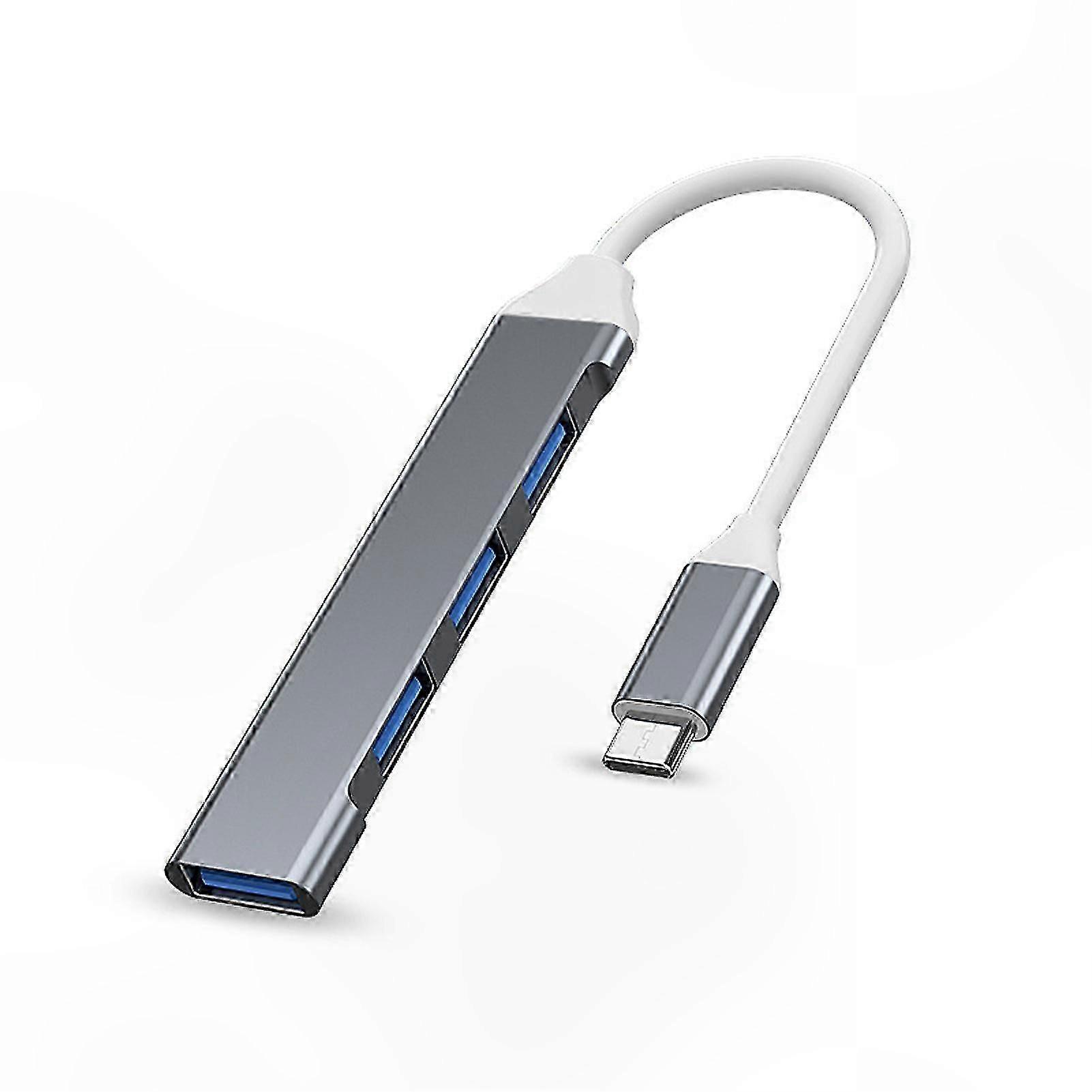 4-Port USB-C Hub Adapter for High-Speed Data Transfer and Laptop Connectivity