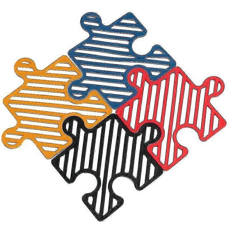 Puzzle-Shaped Placemats - Colorful Kitchen Table Mats (4pcs)