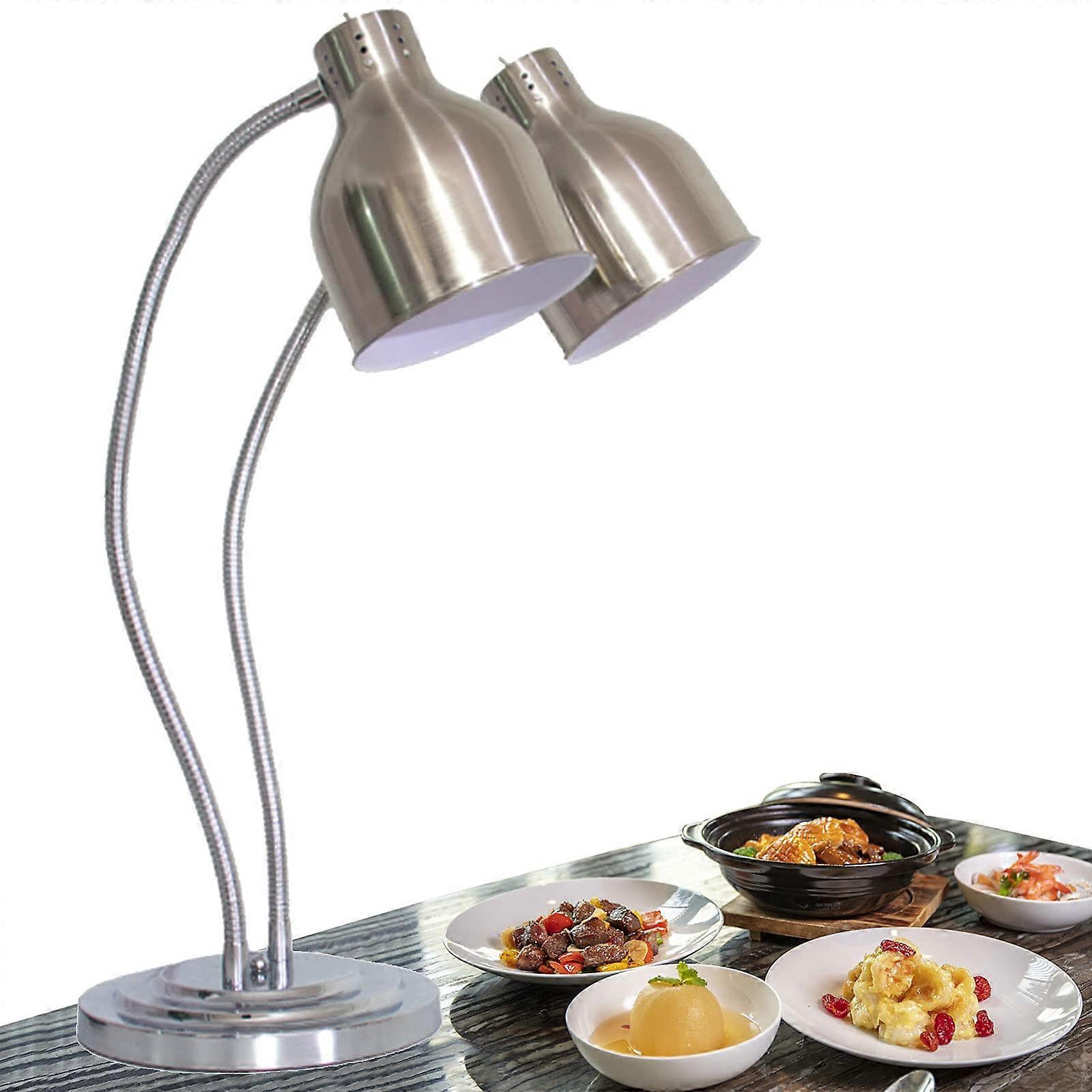 Food Heat Lamp Freestanding Commercial Food Warmers for Parties, Double Head MultiDirectional Adjustment