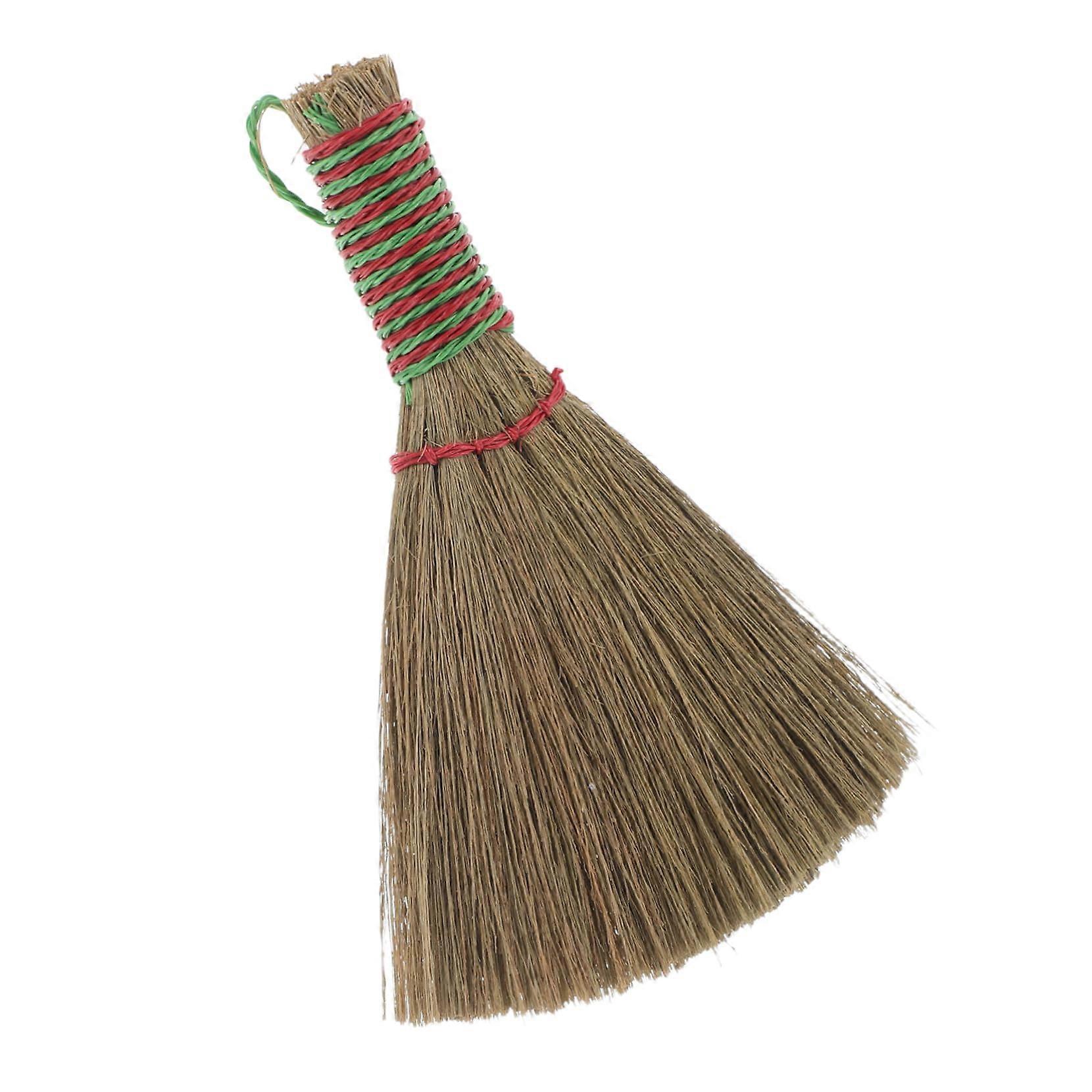 Natural Straw Handheld Whisk Broom Lightweight Miscanthus Brush For Indoor Cleaning Dense Bristles For Dust On Floors