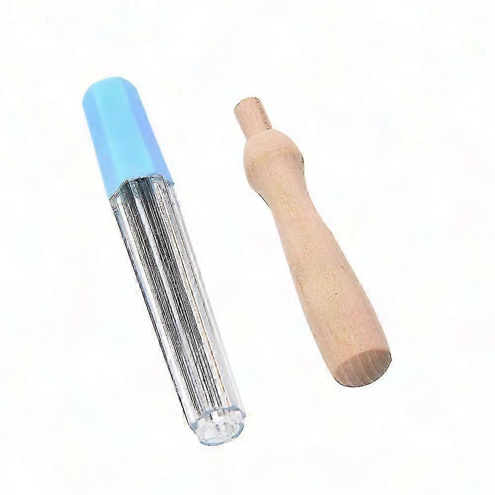 Felting Needles with Wooden Handle Holder 7pcs Wool Felting Tools Kit for DIY Crafts