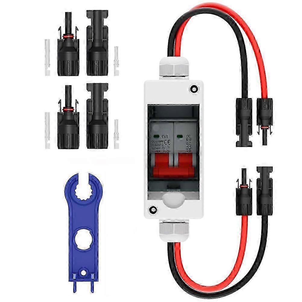 Solar Panel Disconnect Switch, 63A DC 1000V Breaker Box PV Disconnect Switch with IP65 Waterproof Bo