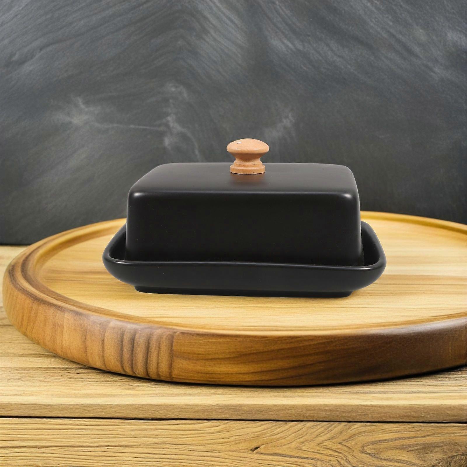 Ceramic Butter Dish with Lid for Countertop Storage  for Cheese and Butter Kitchen Accessory for Rustic Farmhouse Decor