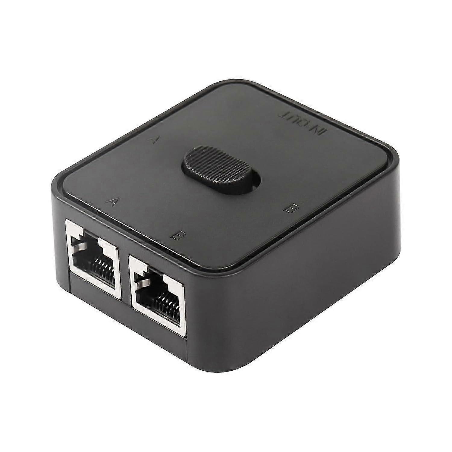 מתג רשת LAN 2 יציאות, RJ45 מתג לחיצה על מקש רשת תיבת בורר מתגים, 100M 2 ב 1 החוצה או 1 ב 2 החוצה, 2 יציאות רכזת רשת שחור