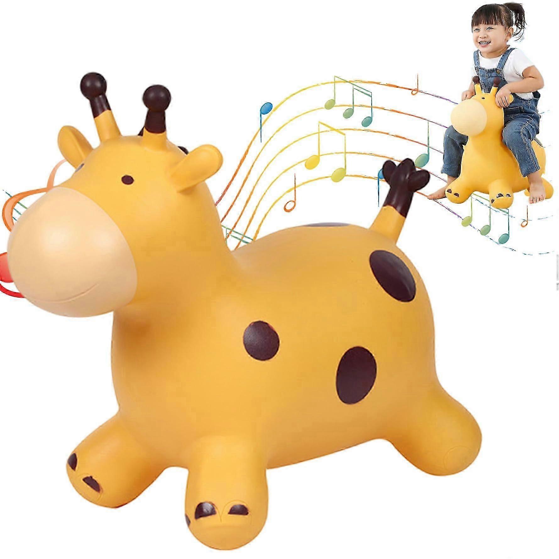 ride on toys, Giraffe Bouncy Horse hop inflatable animals outdoors indoors main Bouncer Hopping toy gifts for boys and girls 18 months