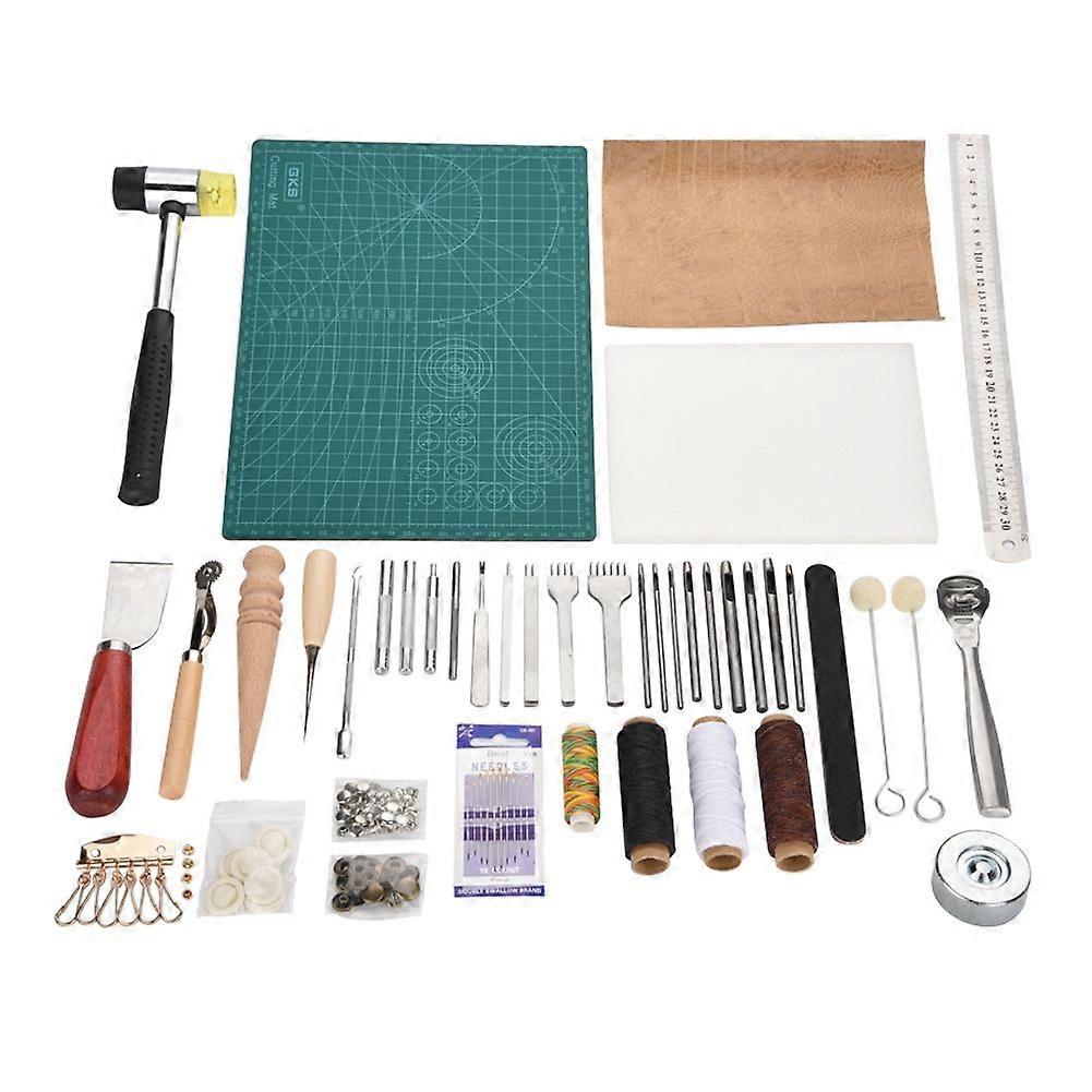 42pcs Leather Craft Tools punch Kit Stitching Working Stitching Groover Sewing Set