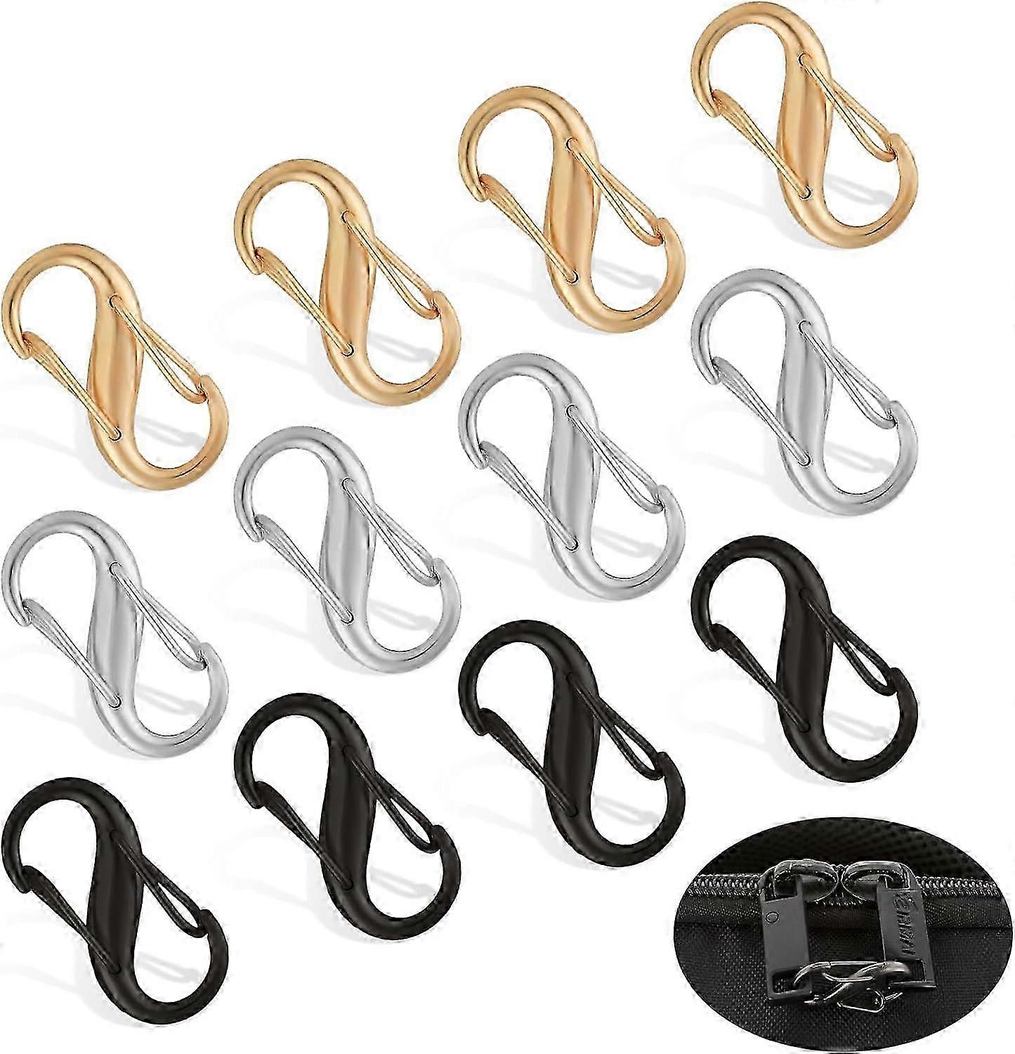 12 Piece Zip Puller Replacement Zipper Pulls, Anti-Theft Zipper Loc...