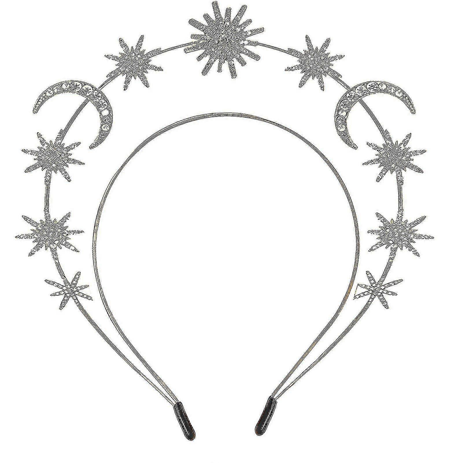 Sun and moon design headband, 12.5*5.2cm silver/gold, suitable for multiple occasions