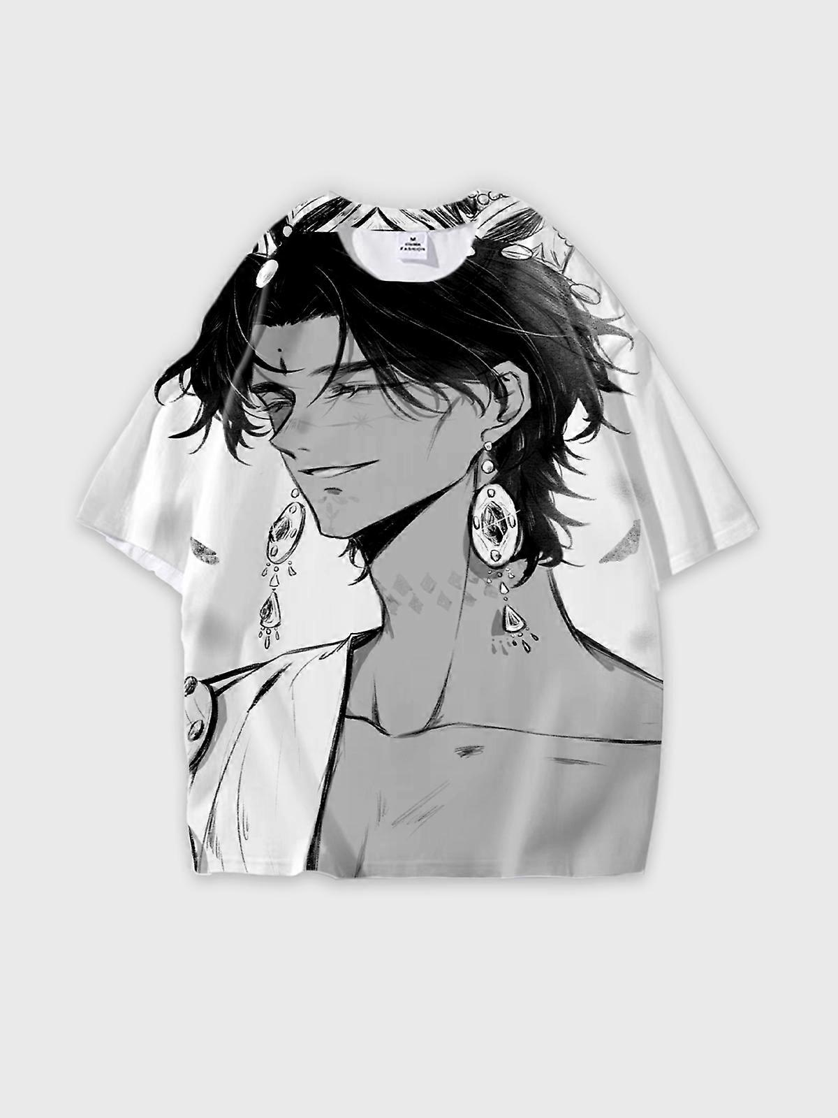 T-Shirt Round Neck, Loose Short Sleeve Sultan’s Game Graphic Tee, Unisex Summer Casual Top V446