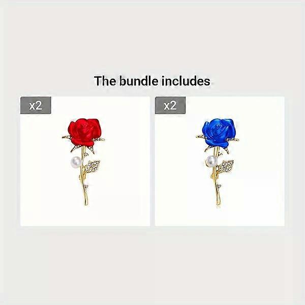 Rose brooch, embellished with crystals, suitable for both daily and festive occasions