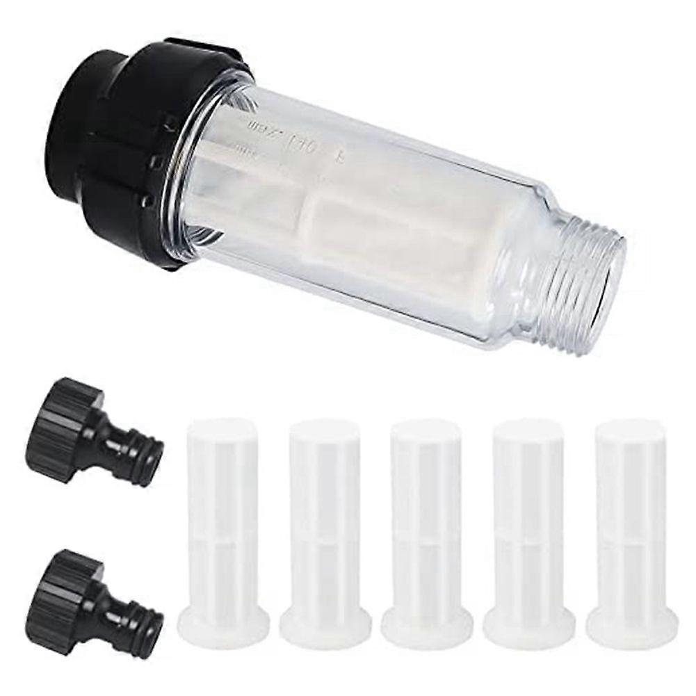 Water Filter Garden Hose, 3/4 Inch Water -Filter Water Filter Set with 5 Filter Inserts + 2 Quick A